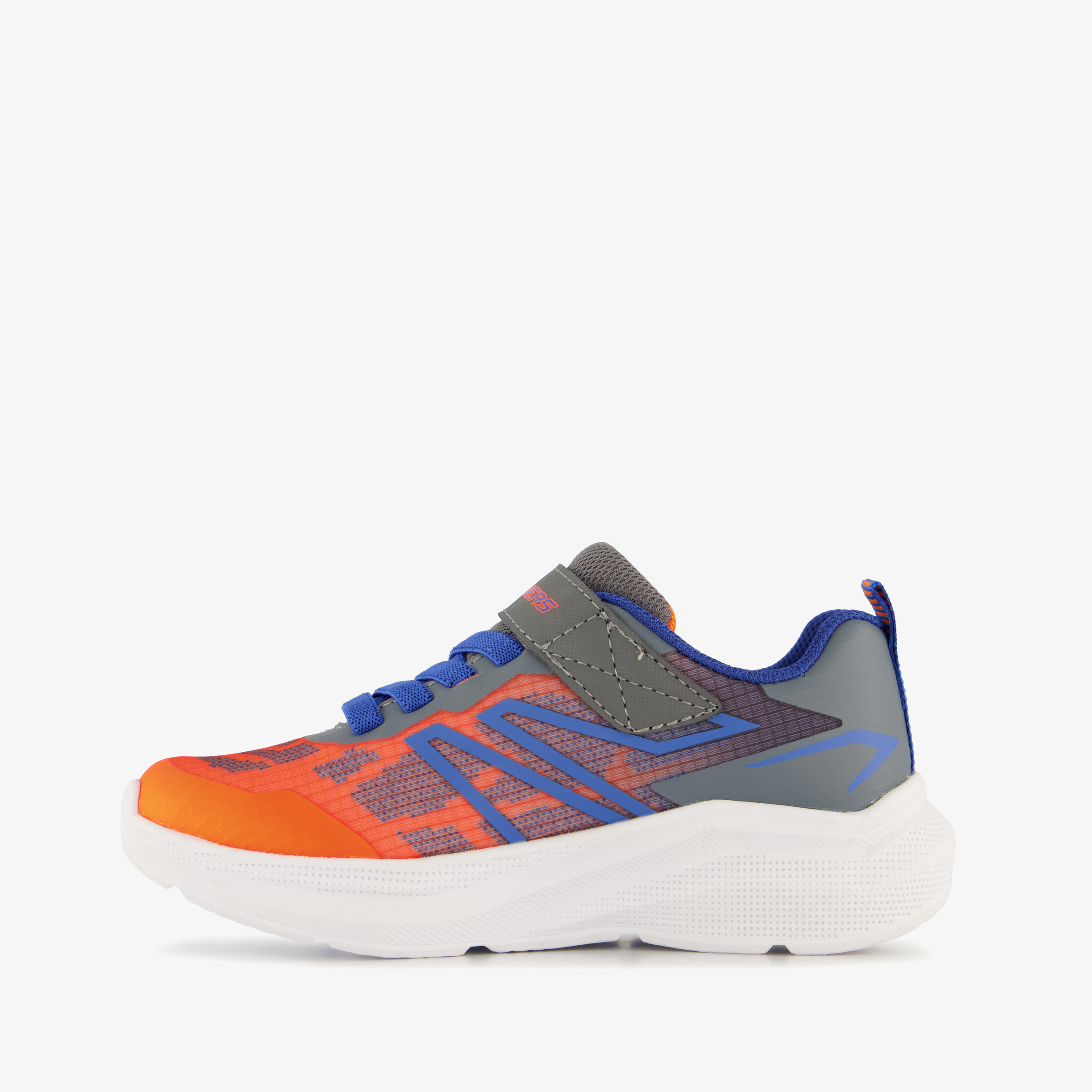 Skechers Microspec Velocity jongens sneakers oranje blauw