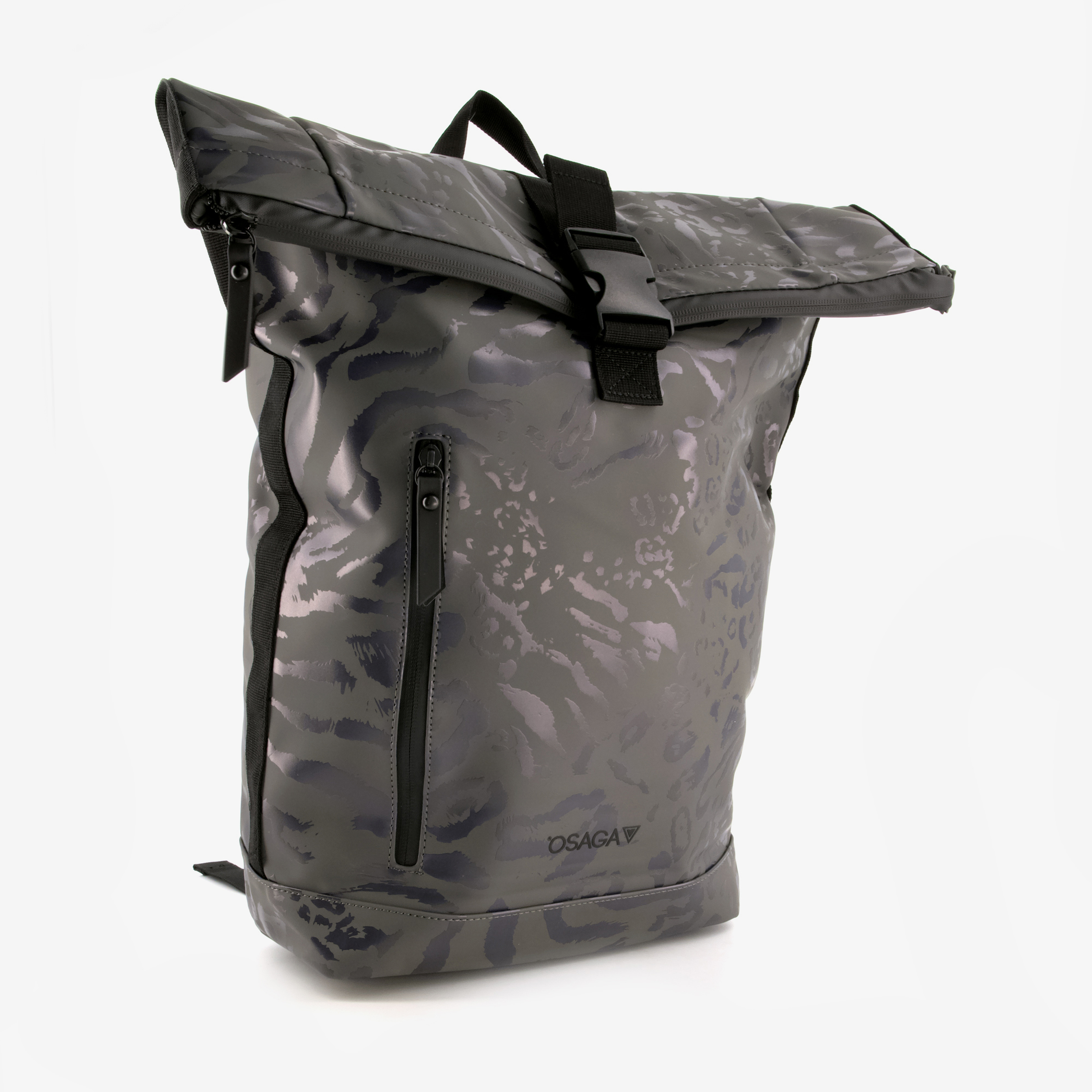 Osaga rolltop rugzak waterdicht zwart met panterprint 14 liter, foto 4