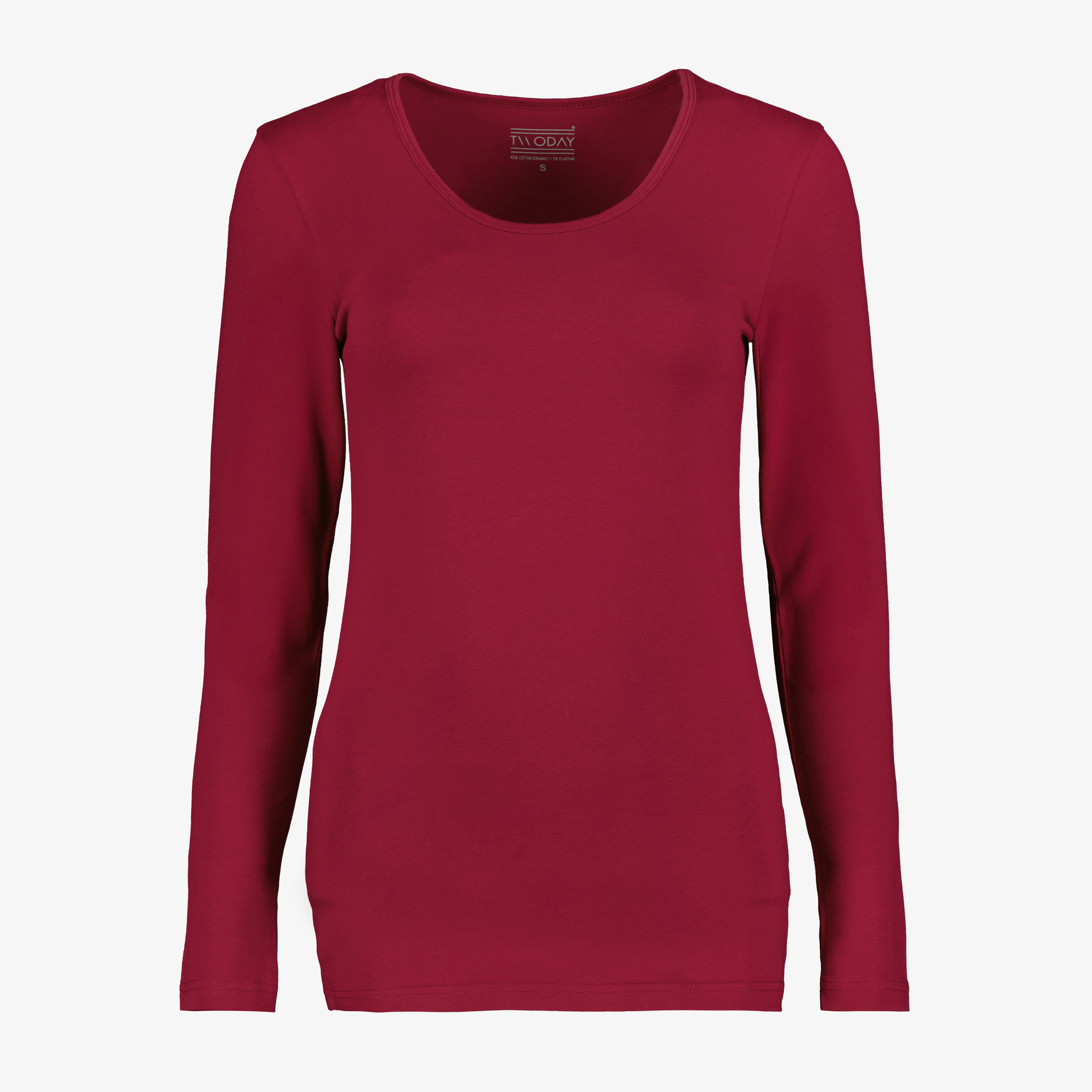TwoDay dames basic longsleeve shirt bordeauxrood
