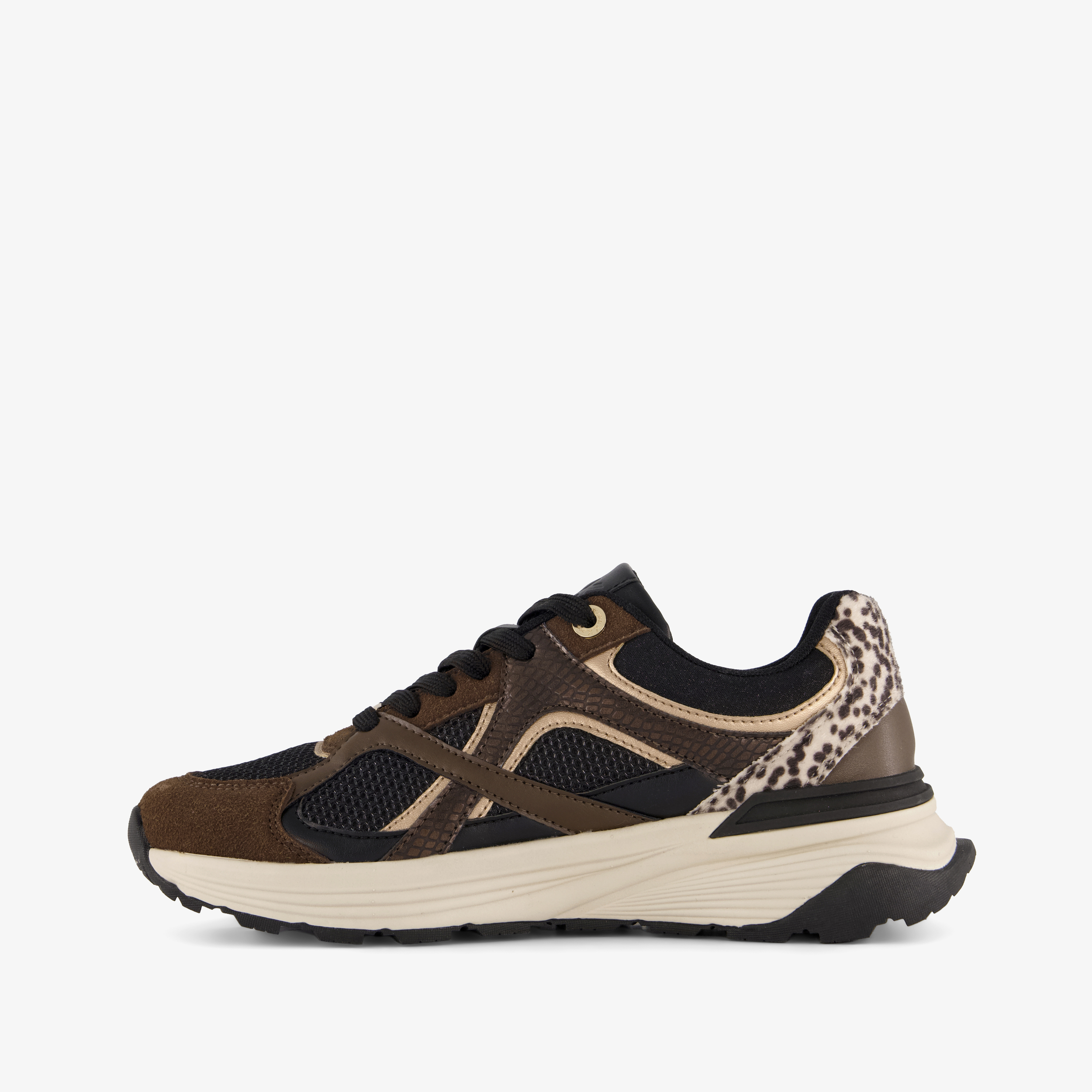 XX By Mexx dames sneakers met dierenprint bruin zwart