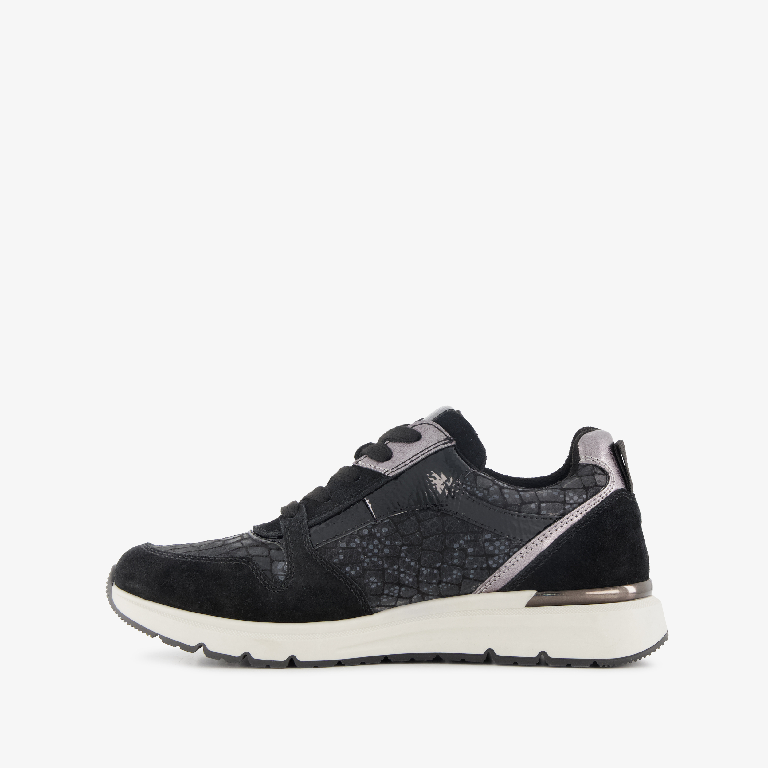 Natuform dames sneakers met slangenprint details zwart