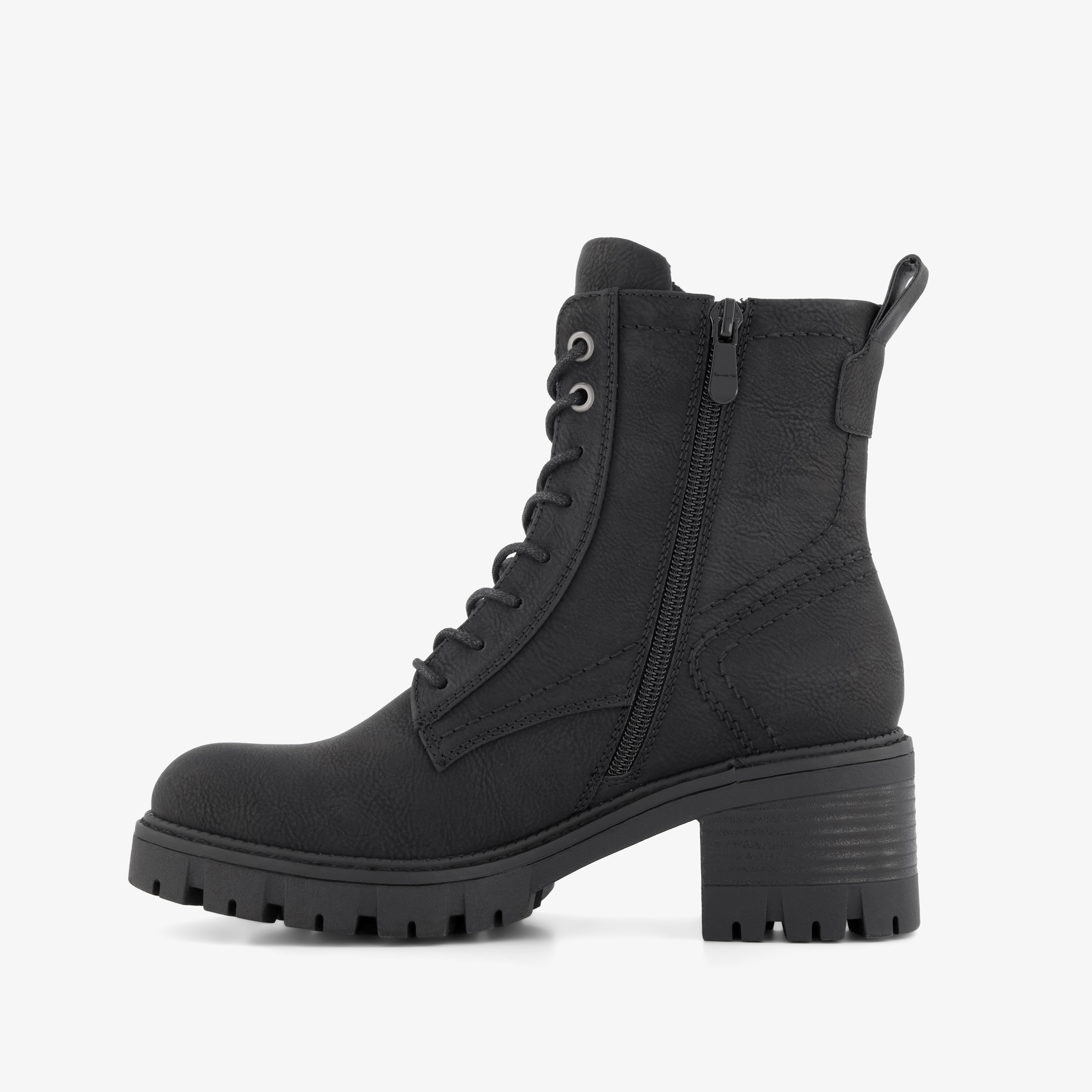 Blue Box dames veterboots met hak zwart