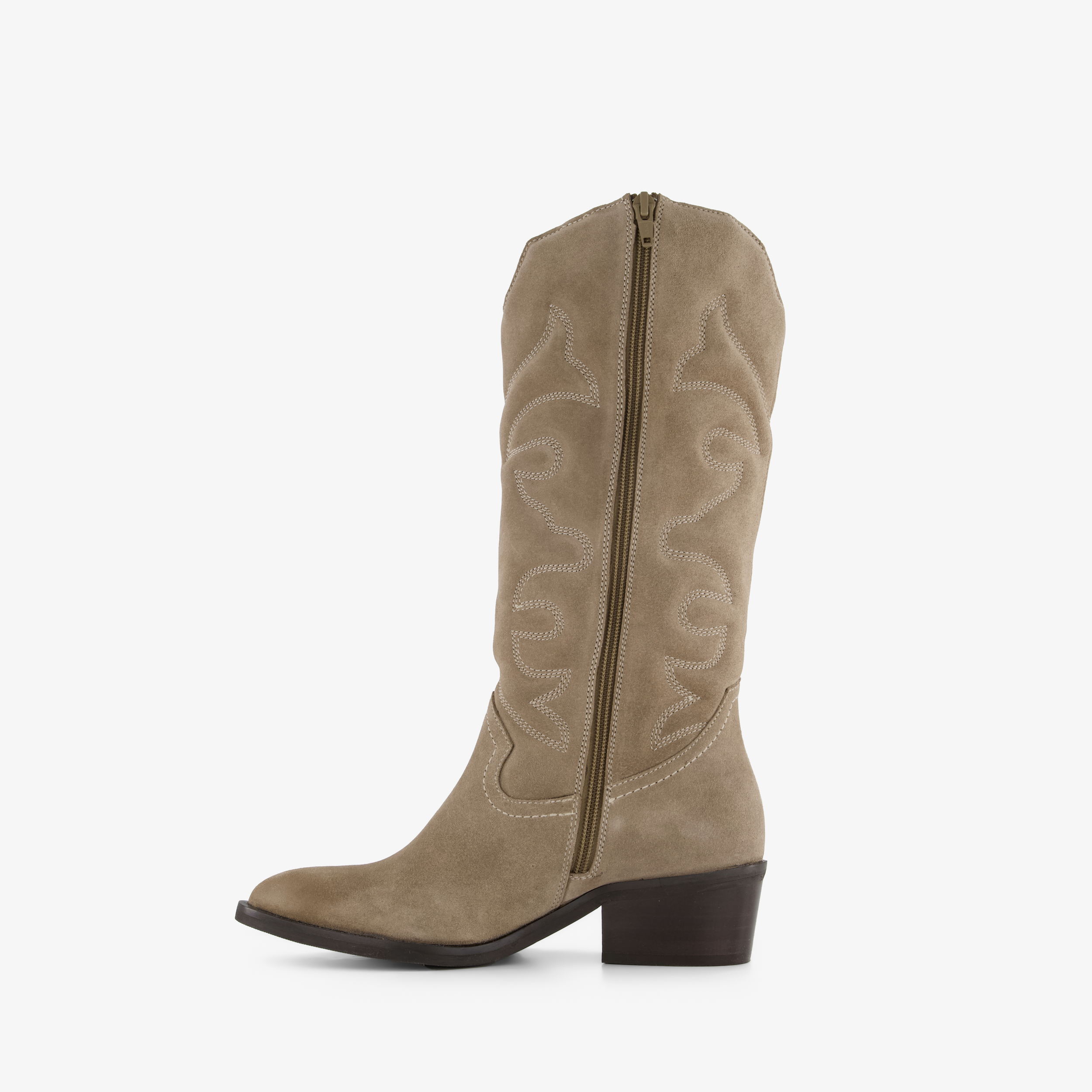 Harper suède dames cowboylaarzen beige