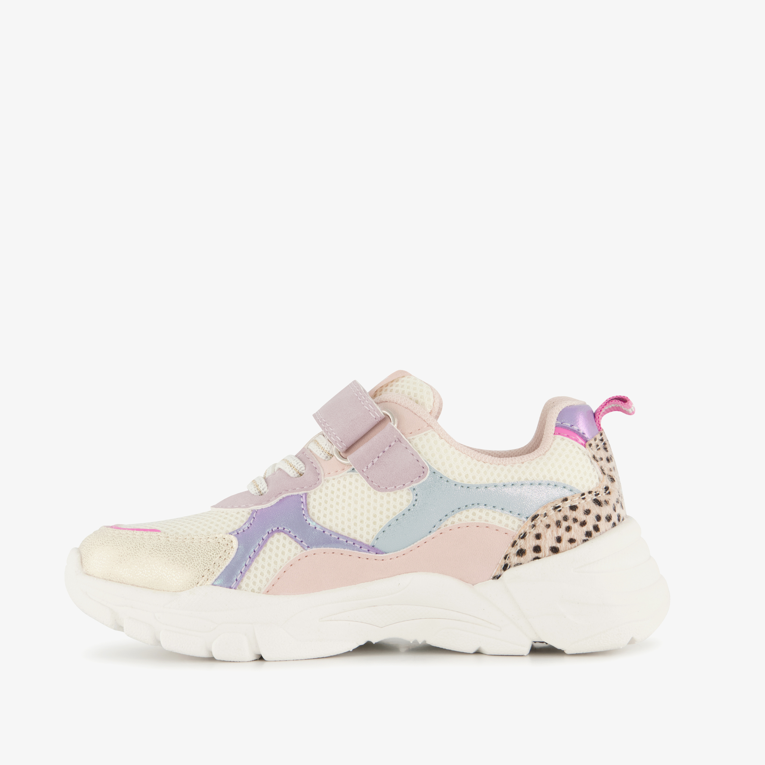 Blue Box meisjes sneakers met panterprint details pastel