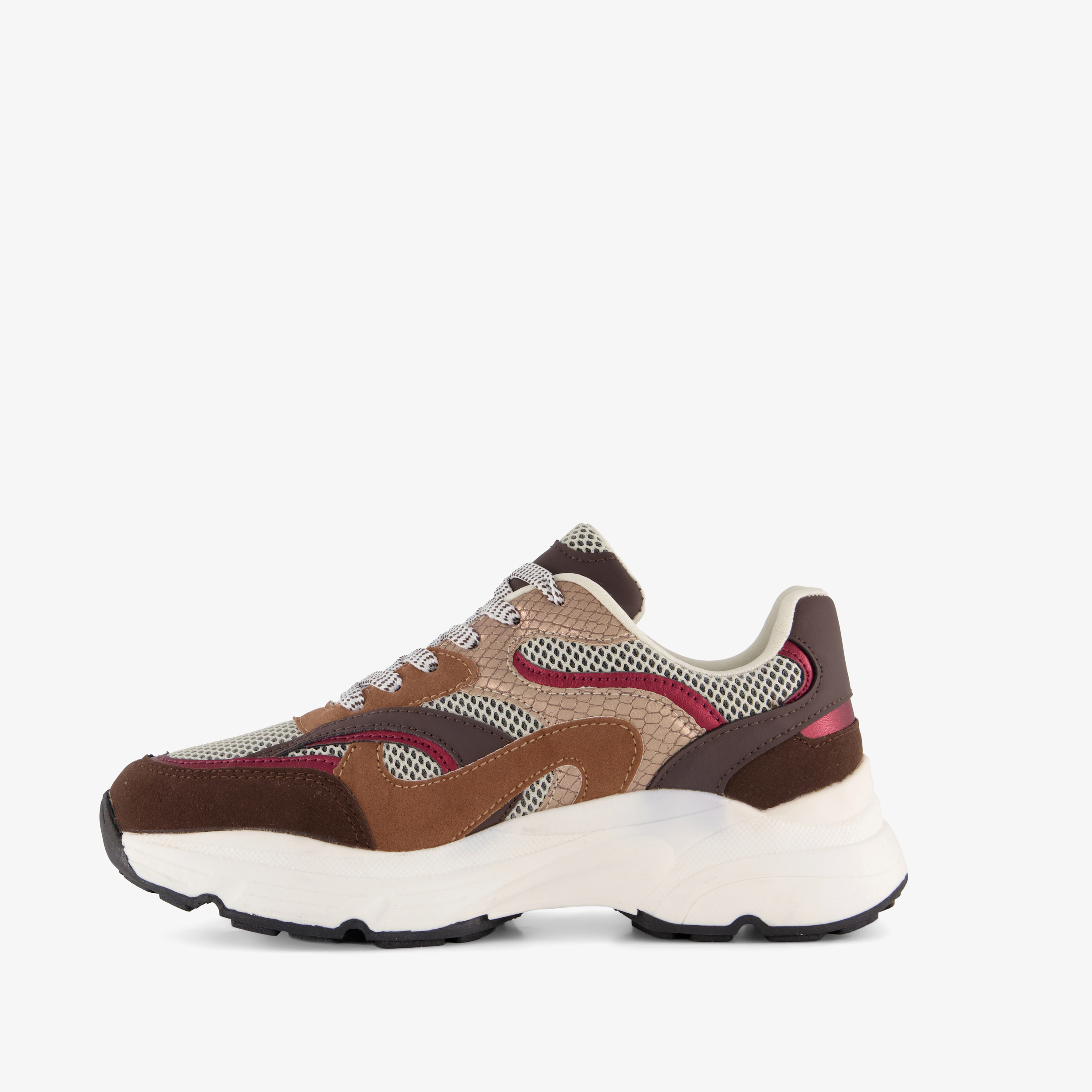 Blue Box dames dad sneakers bruin rood