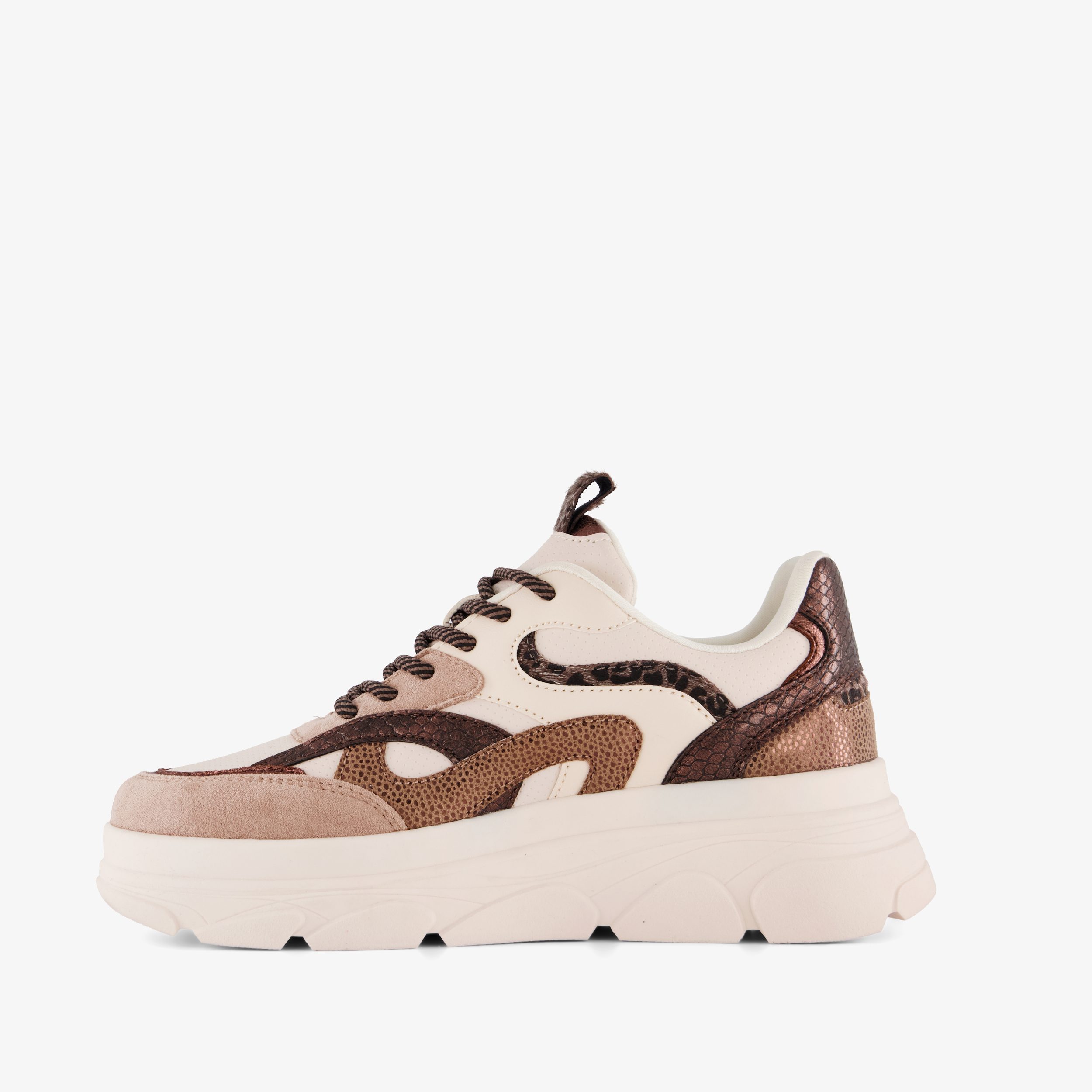 Blue Box dames dad sneakers beige bruin