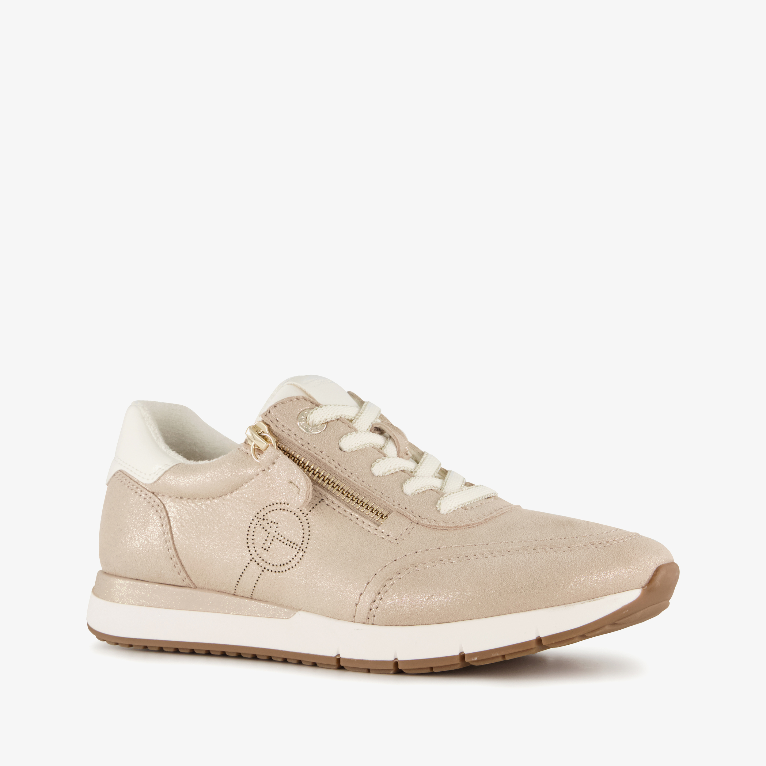 Tamaris Comfort leren dames sneakers beige, foto 7