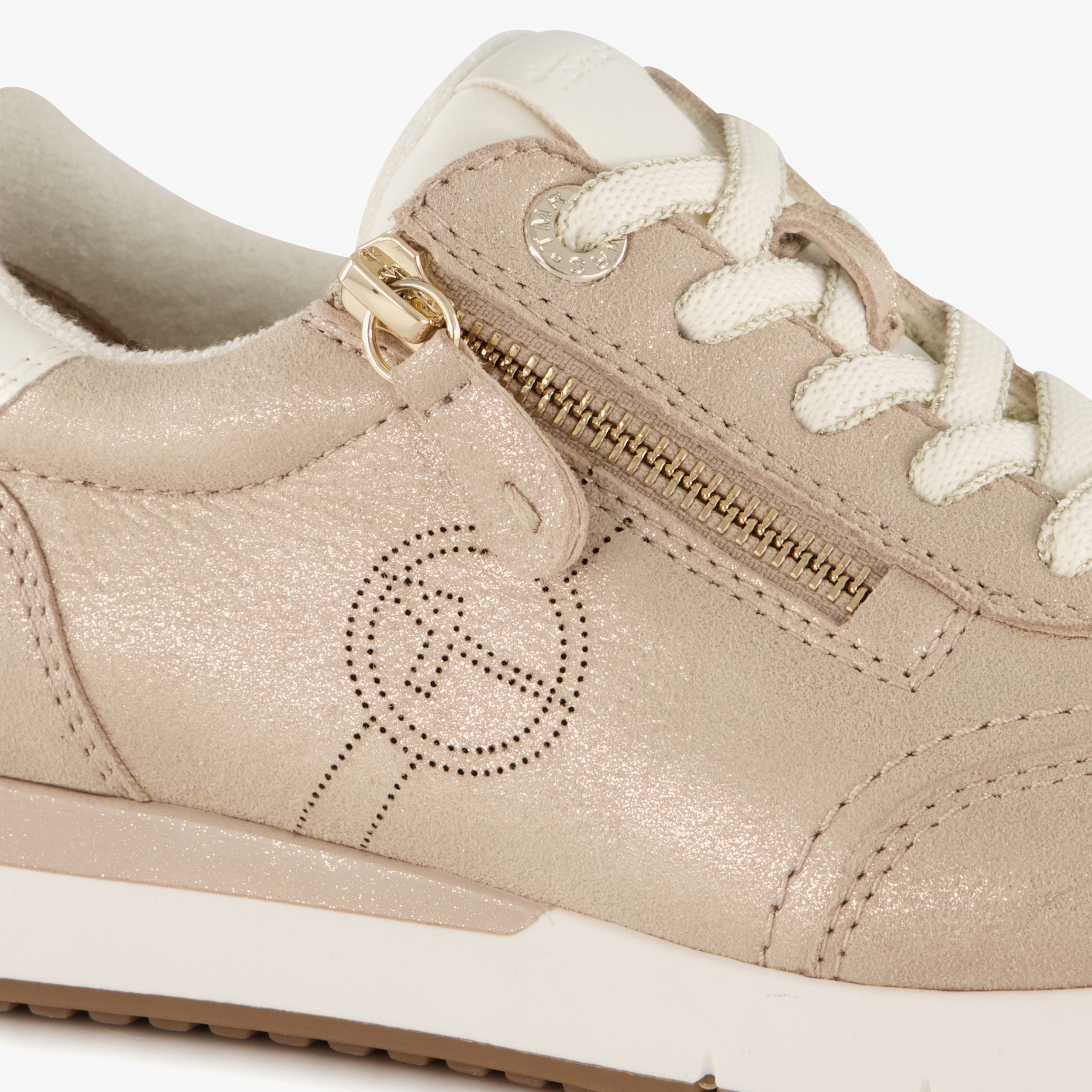 Tamaris Comfort leren dames sneakers beige, foto 2