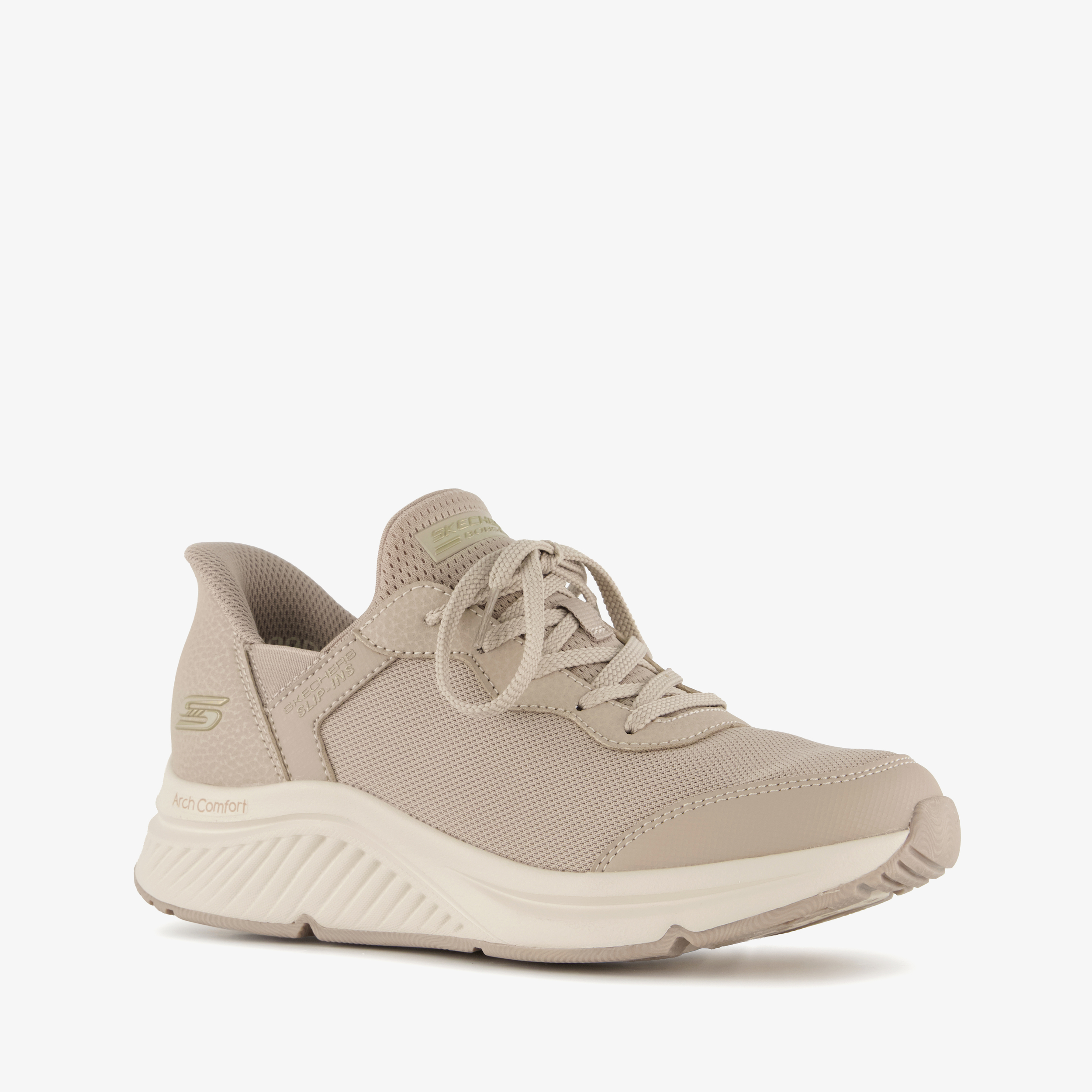 Skechers Slip-ins: BOBS Arch Comfort dames sneakers beige, foto 7