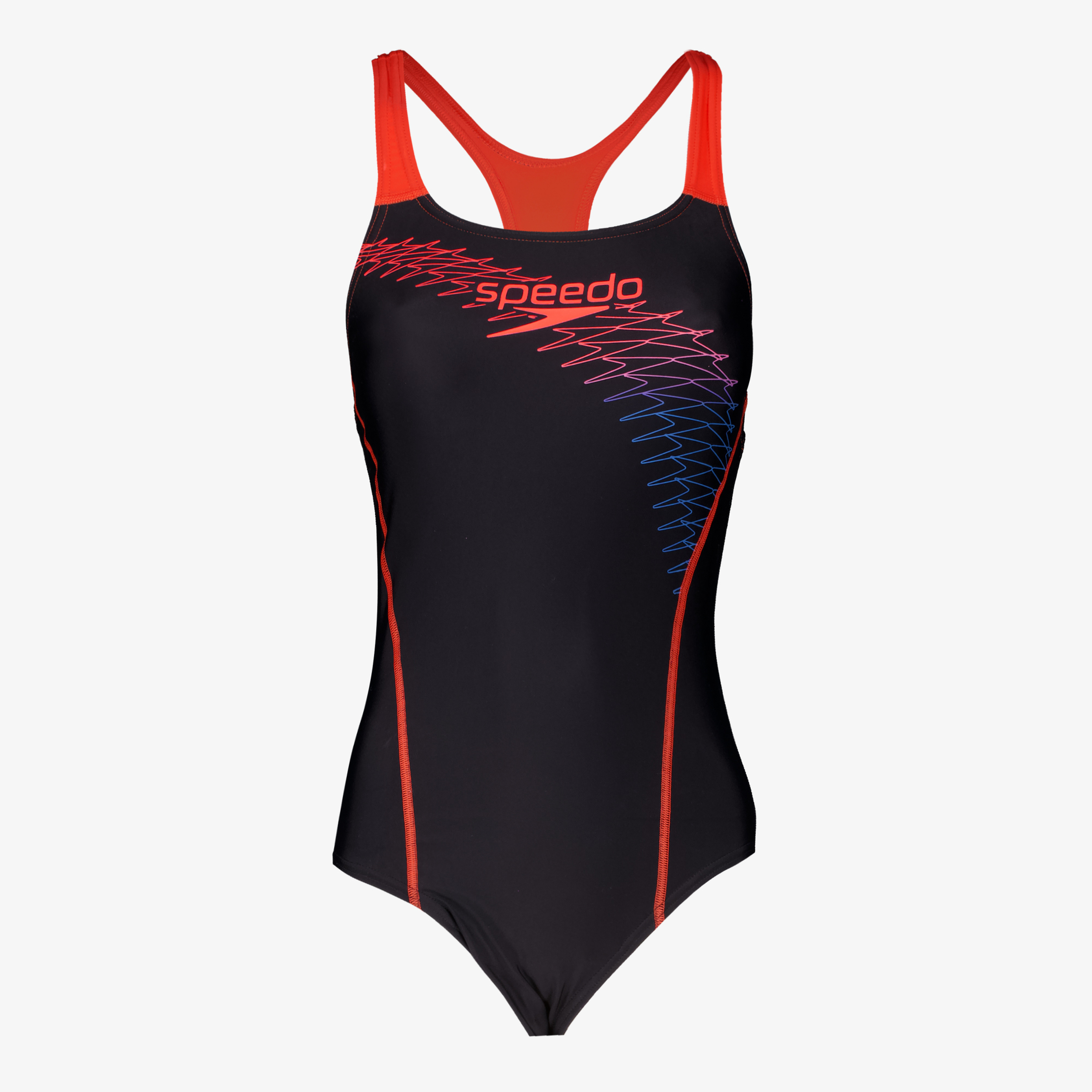 Speedo Eco Medley Logo Medalist dames badpak zwart rood, foto 3