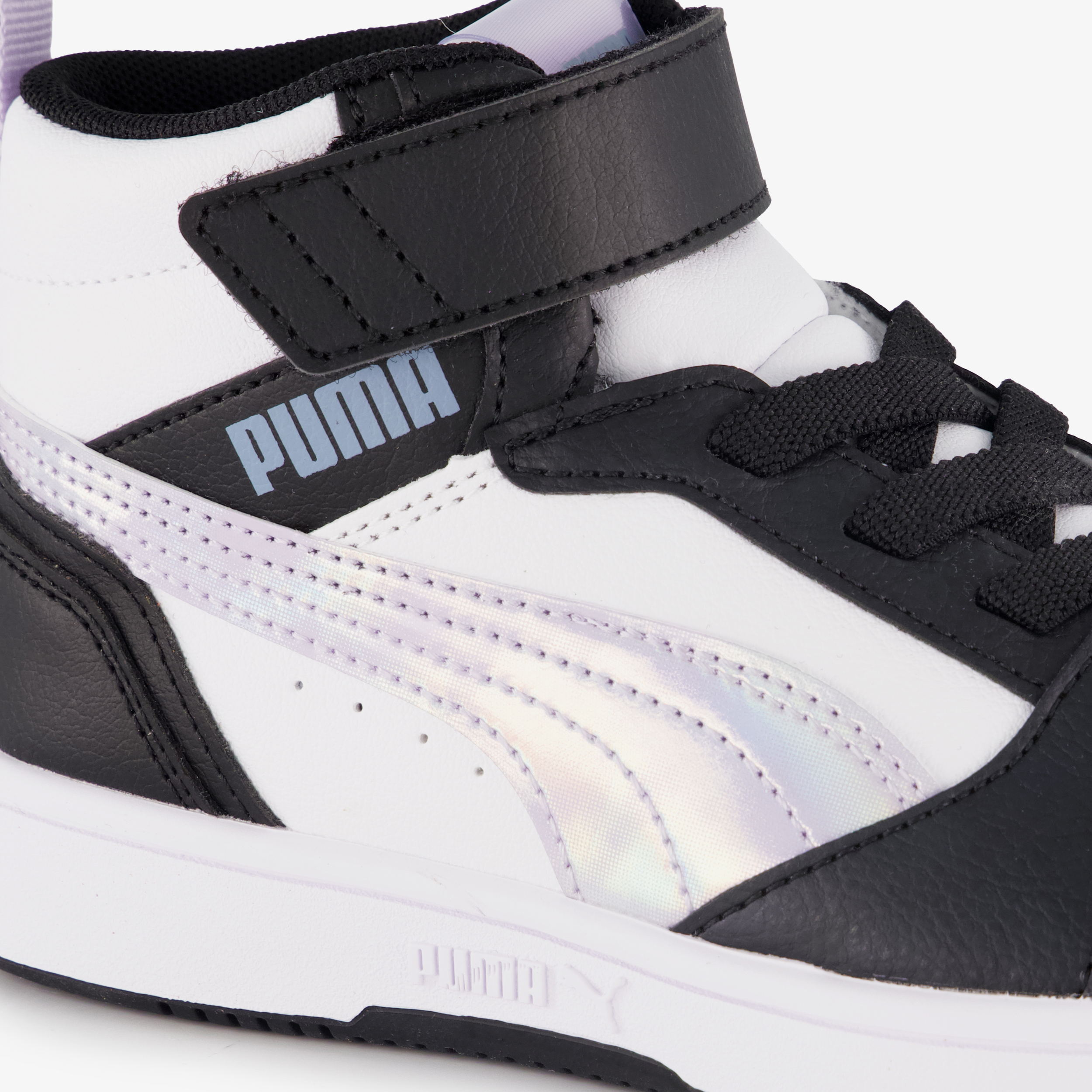 Puma Rebound V6 Mid Space Belle meisjes sneakers zwart lila, foto 4