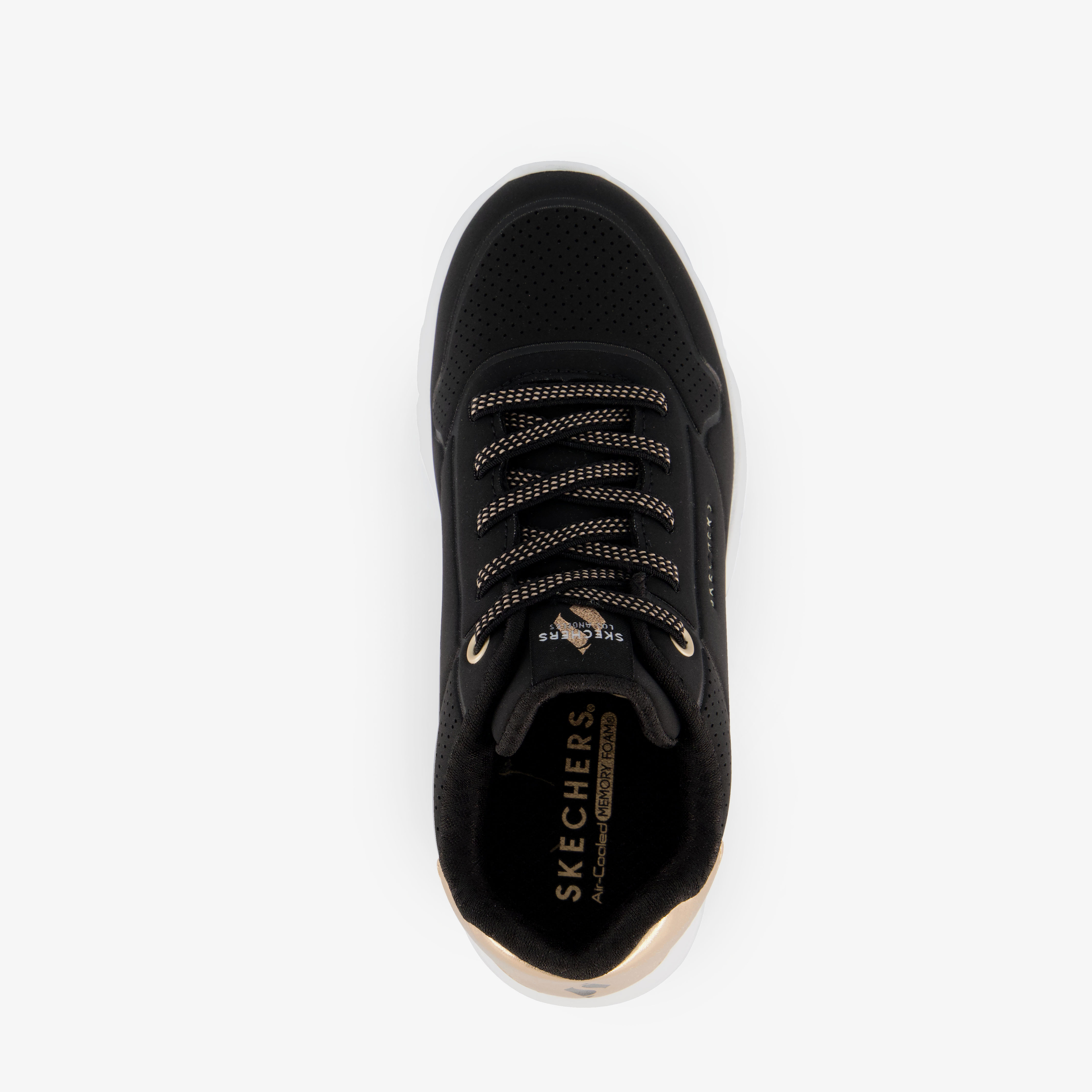 Skechers Uno Lite meisjes sneakers zwart goud, foto 4