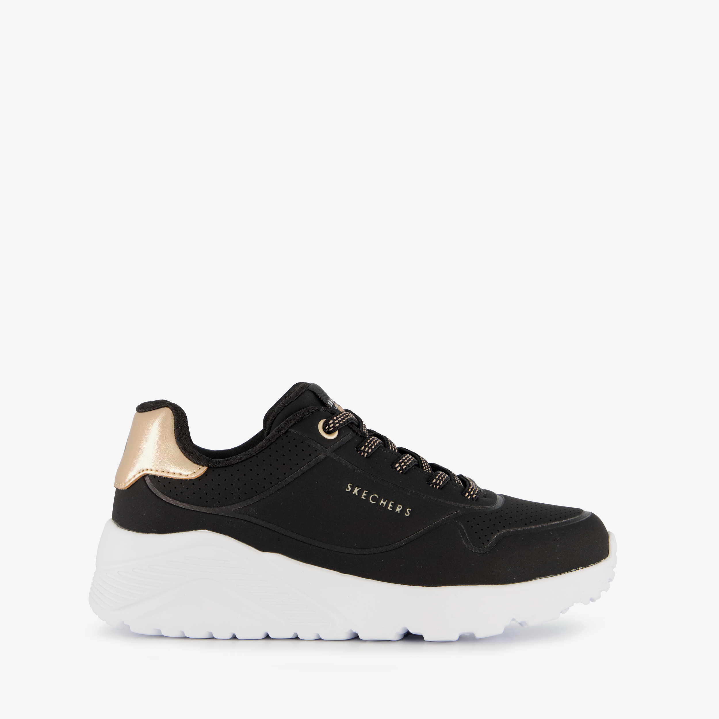 Skechers Uno Lite meisjes sneakers zwart goud, foto 5