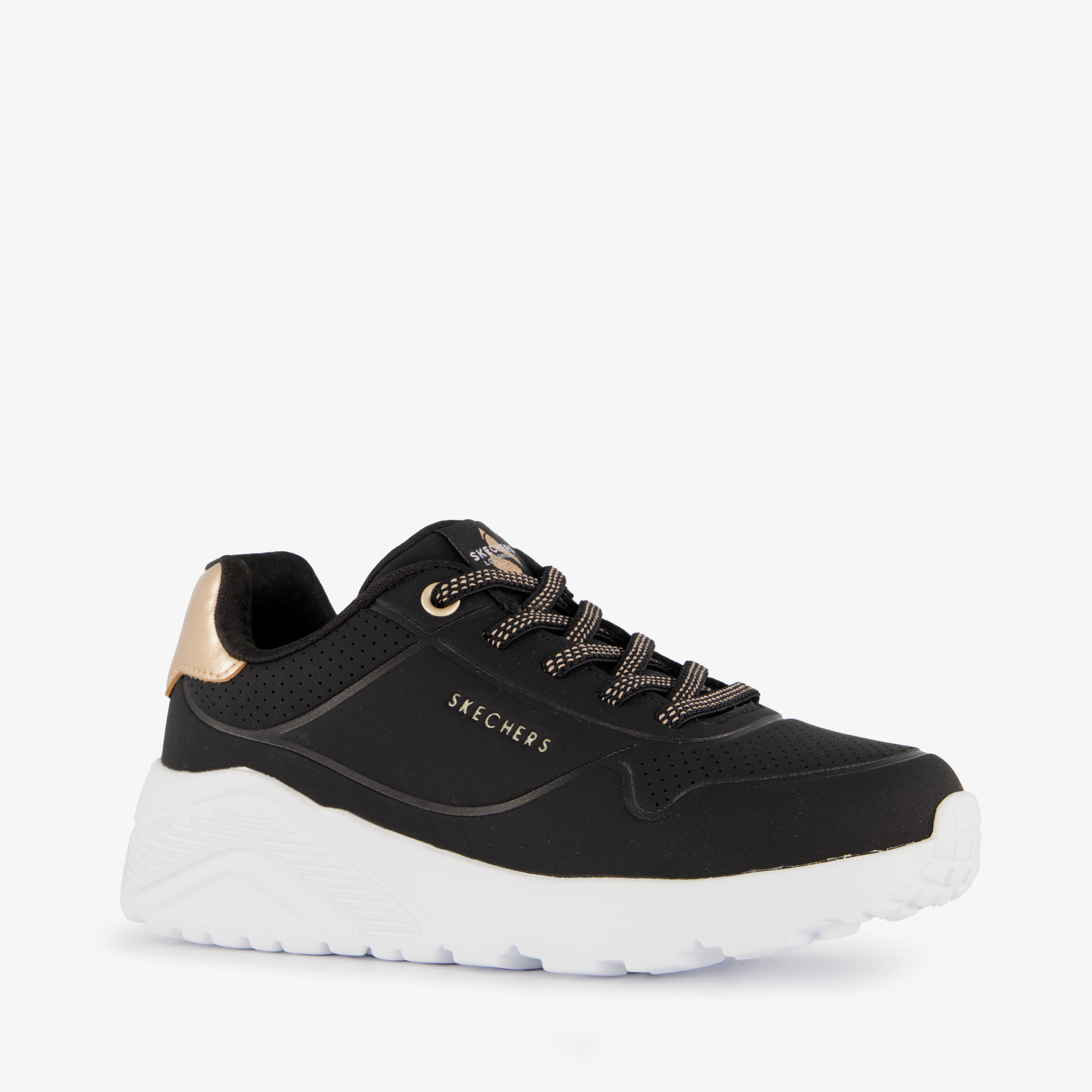 Skechers Uno Lite meisjes sneakers zwart goud, foto 6