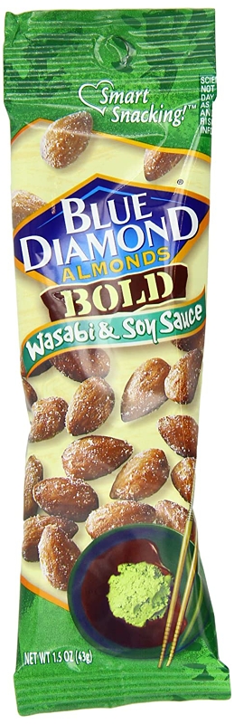 Blue Diamond 5230 Almonds Solid Soy Sauce Wasabi 15 oz Tube Pack of 12
