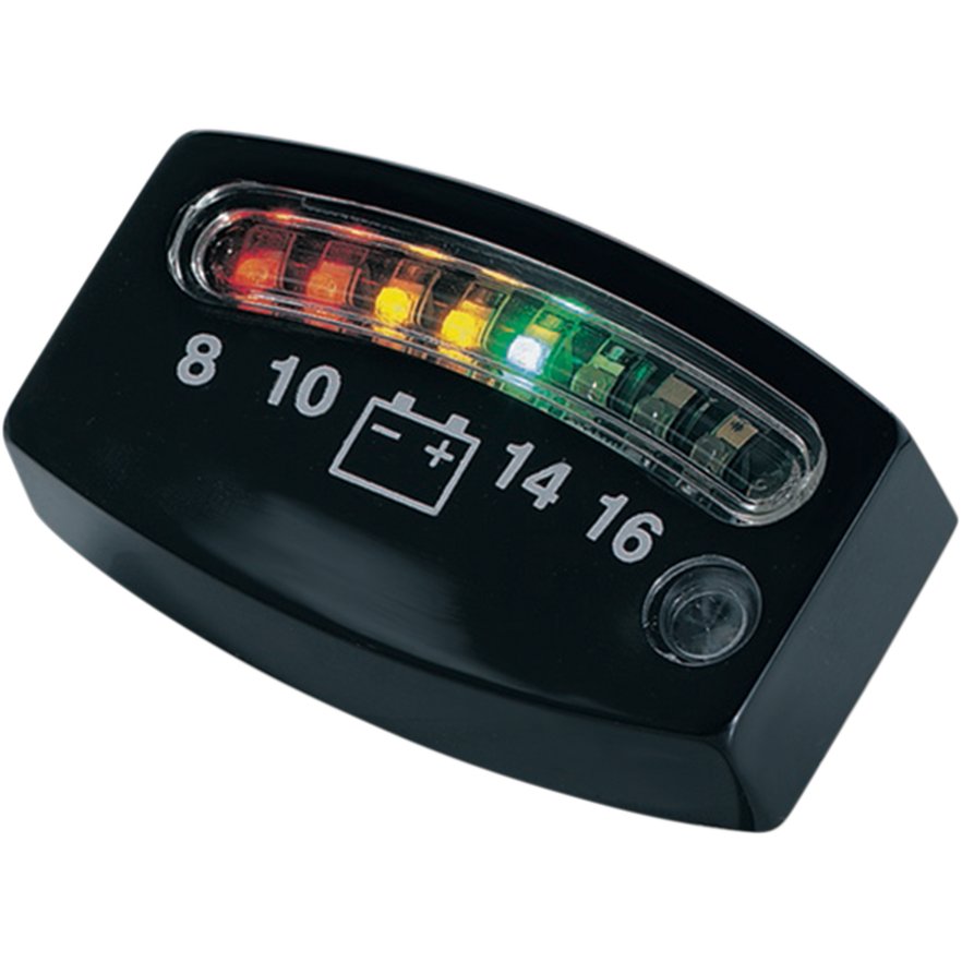Jauge de batterie à LED Kuryakyn pour moto (noire)