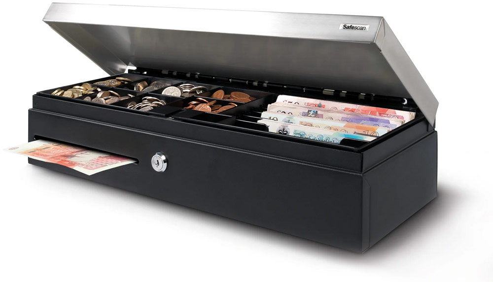 Safescan SD-4617S Flip Top Cash Drawer with 8 Coin and 4 Note Trays - Image 7
