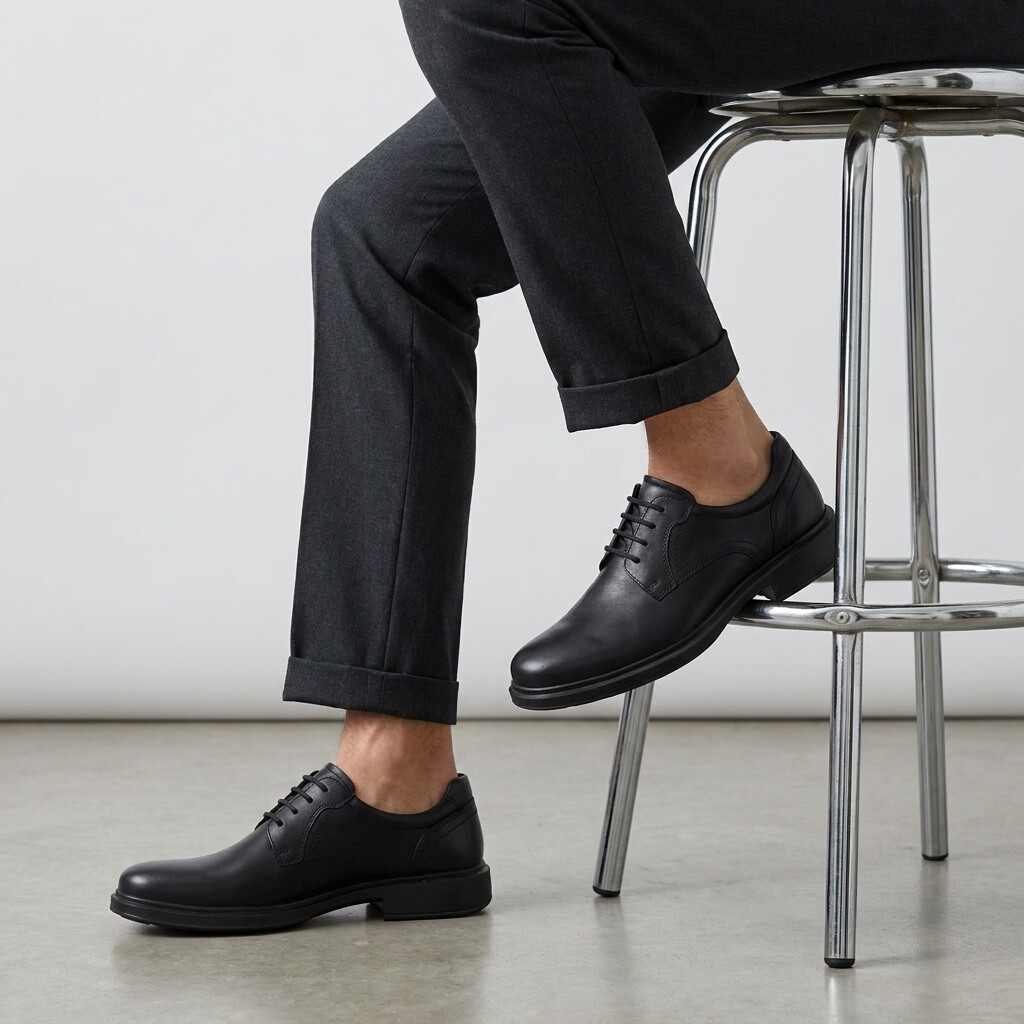 Ecco Ecco Helsinki Veterschoenen Zwart Leer 310401