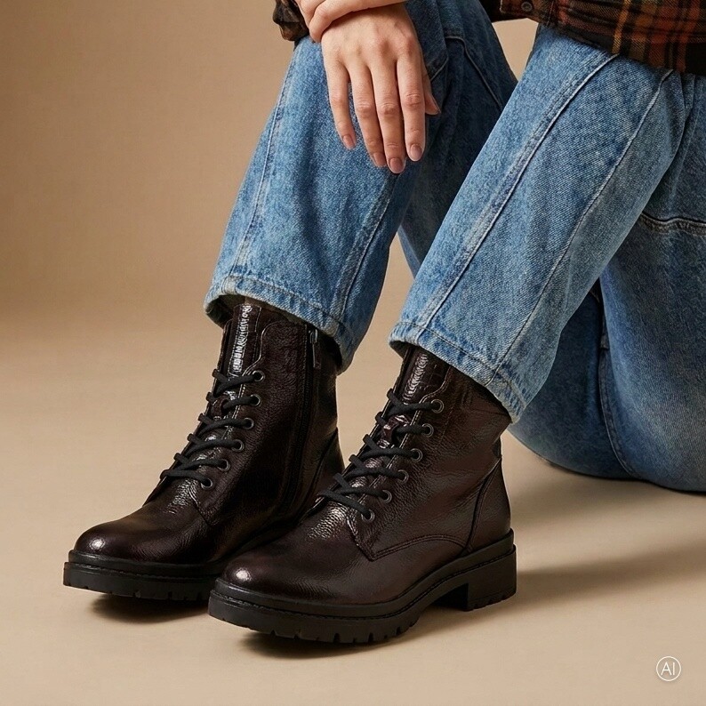 Tamaris Tamaris Veterboots bruin Lak