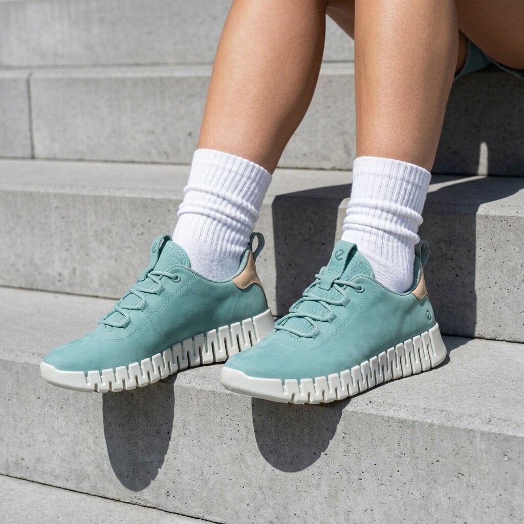 Ecco Ecco Gruuv Sneakers blauw Leer