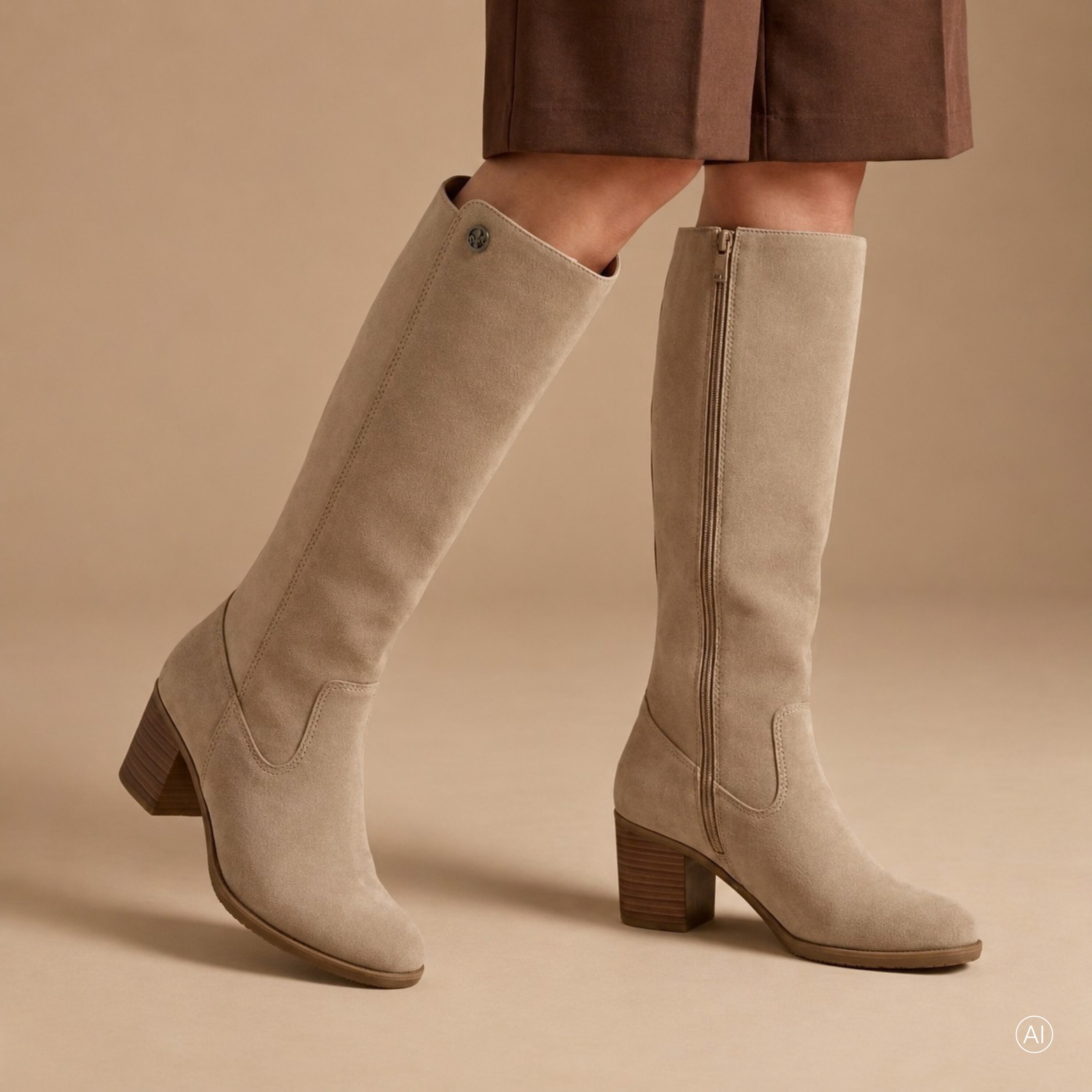 Rieker Rieker Hoge laarzen beige Suede