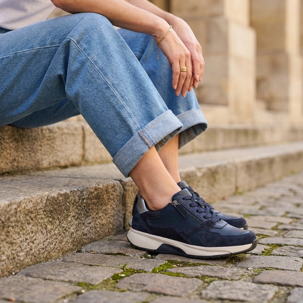 Gabor Gabor Rollingsoft Sneakers blauw Suede