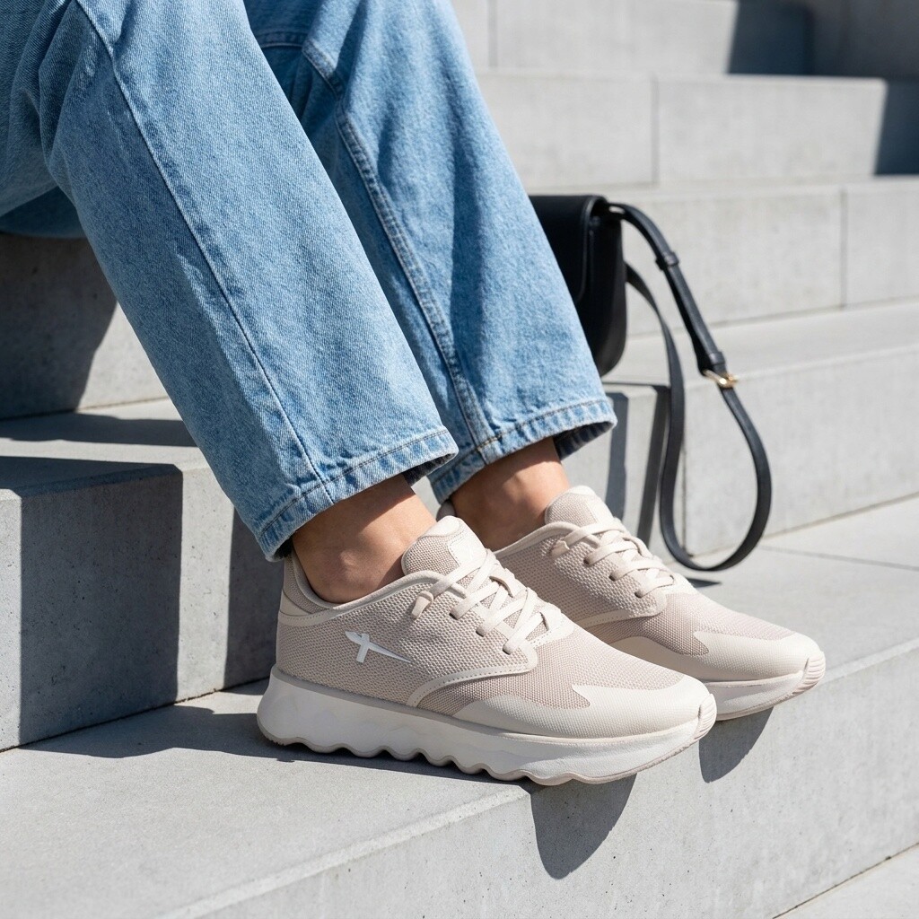 Tamaris Tamaris Light Weight Sneakers beige Textiel