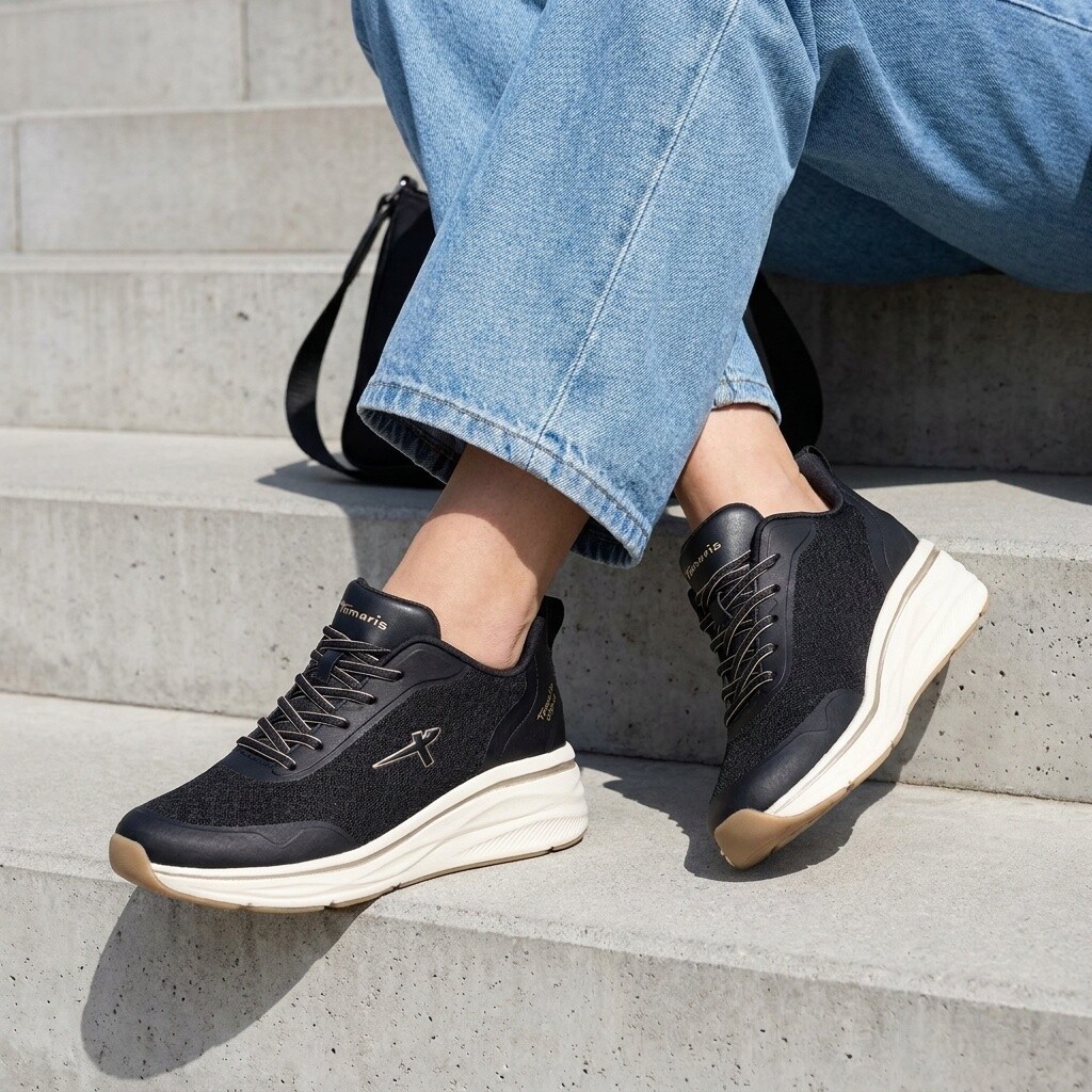 Tamaris Tamaris Light Weight Sneaker zwart Textiel
