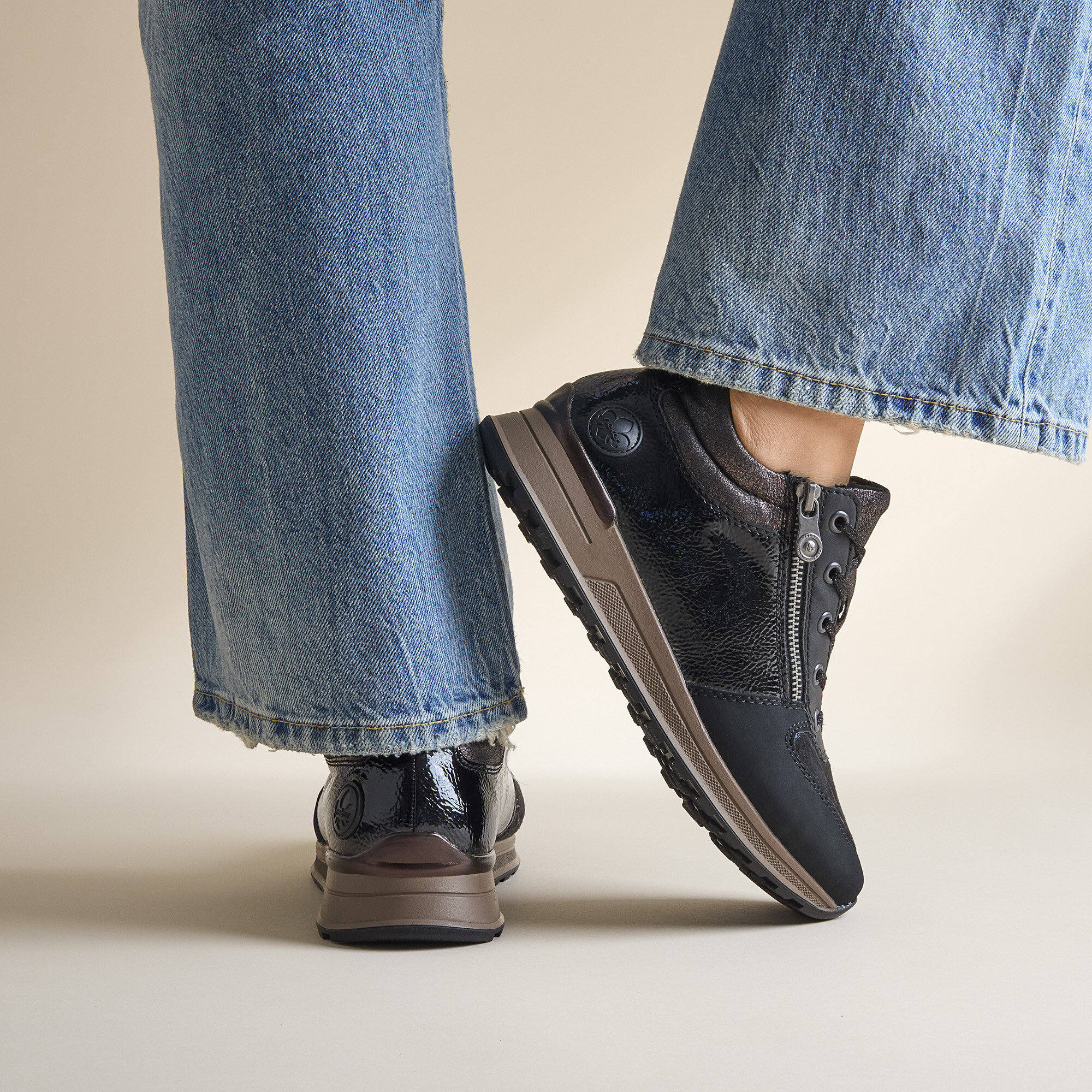 Rieker Rieker Sneakers zwart Nubuck