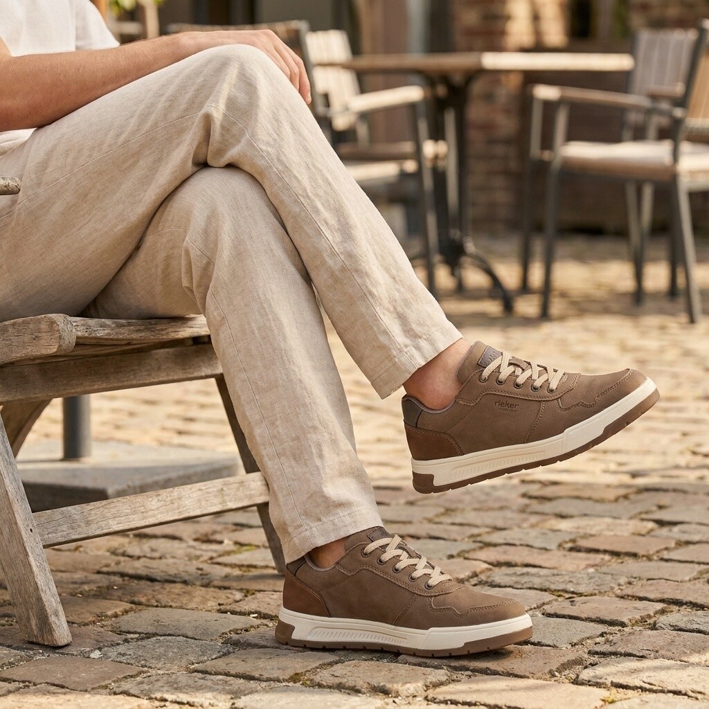 Rieker Rieker Sneakers bruin H-leest Leer
