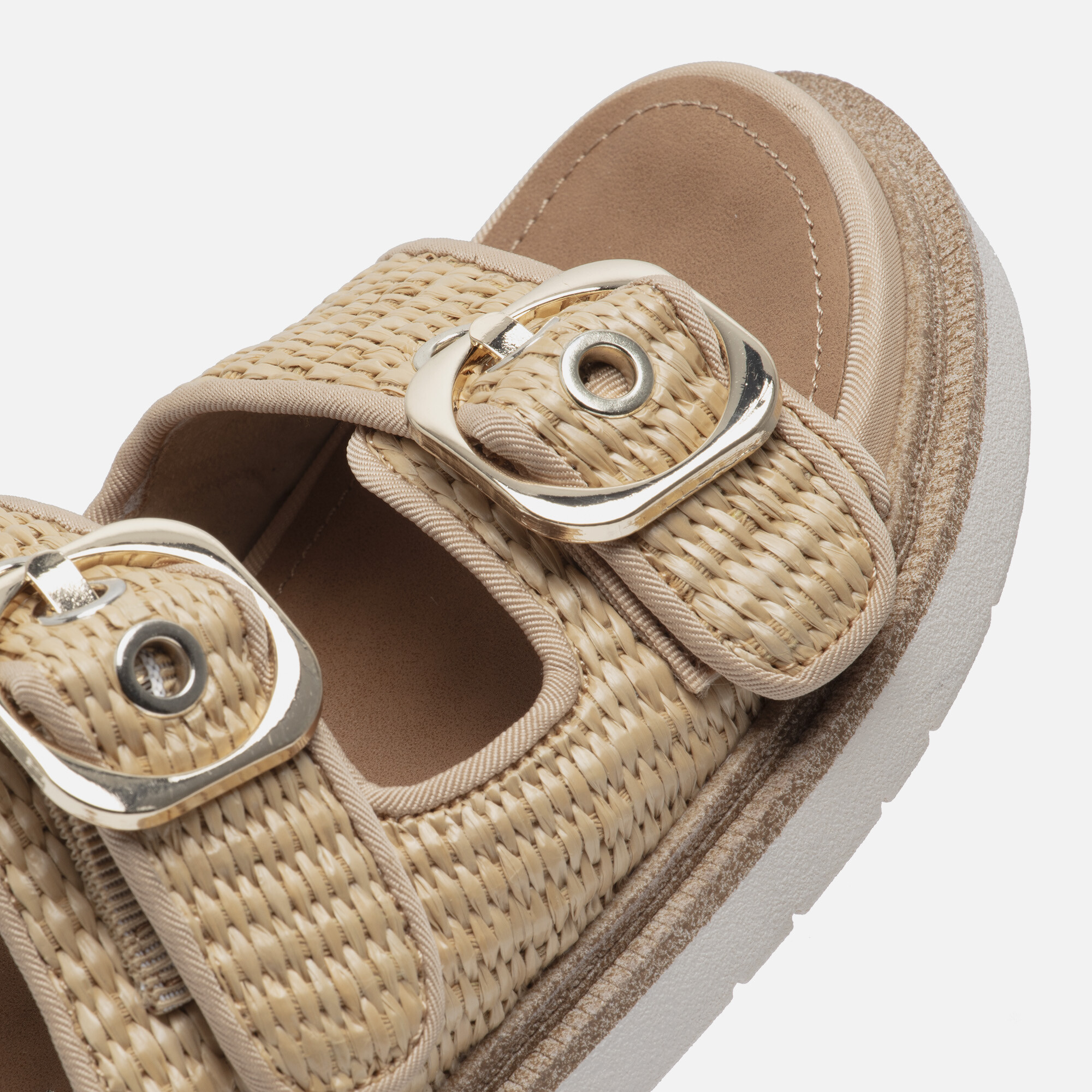 Tamaris Raffia Slippers beige Textiel, foto 5