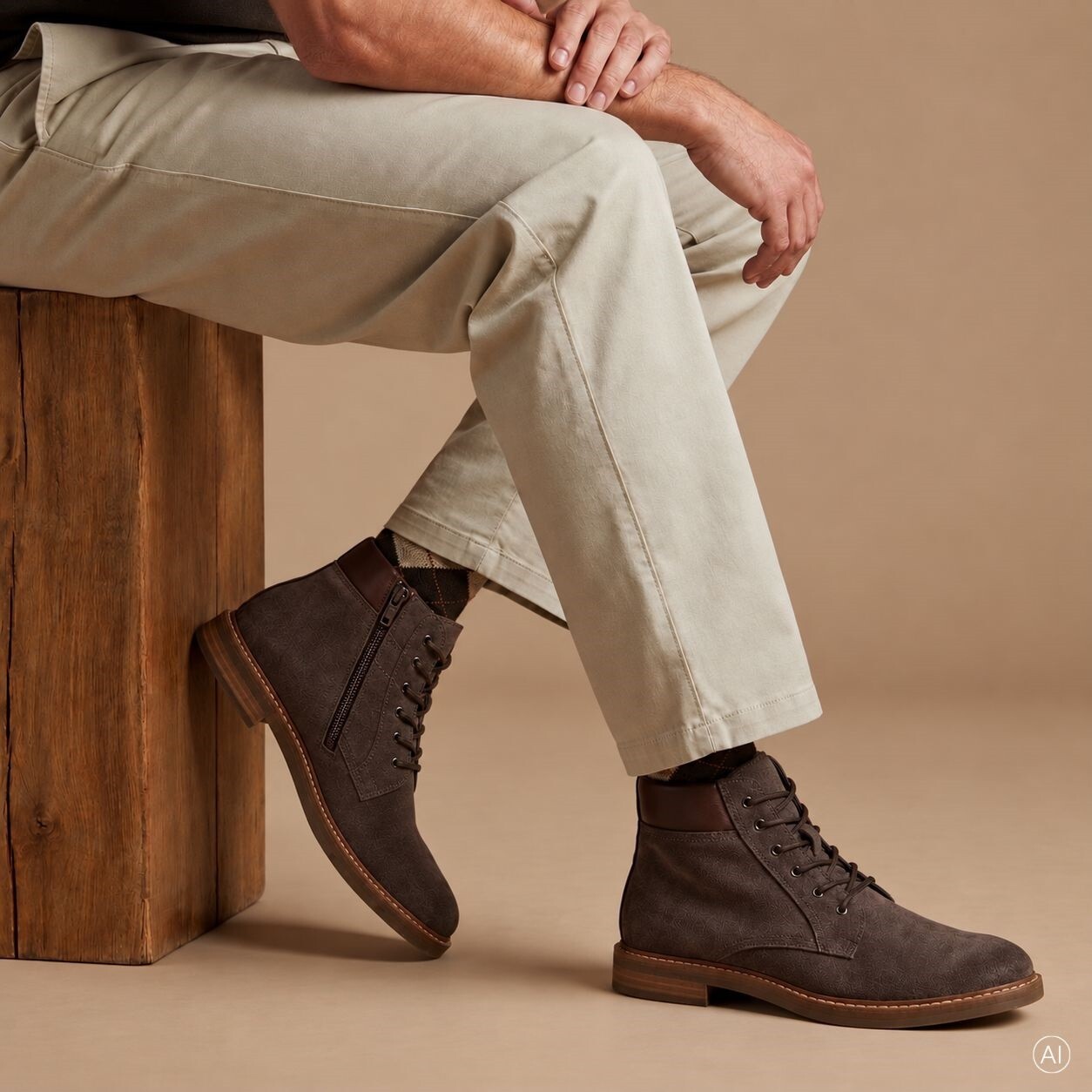 Vertice Veterboots lichtbruin Suède - Maat 40