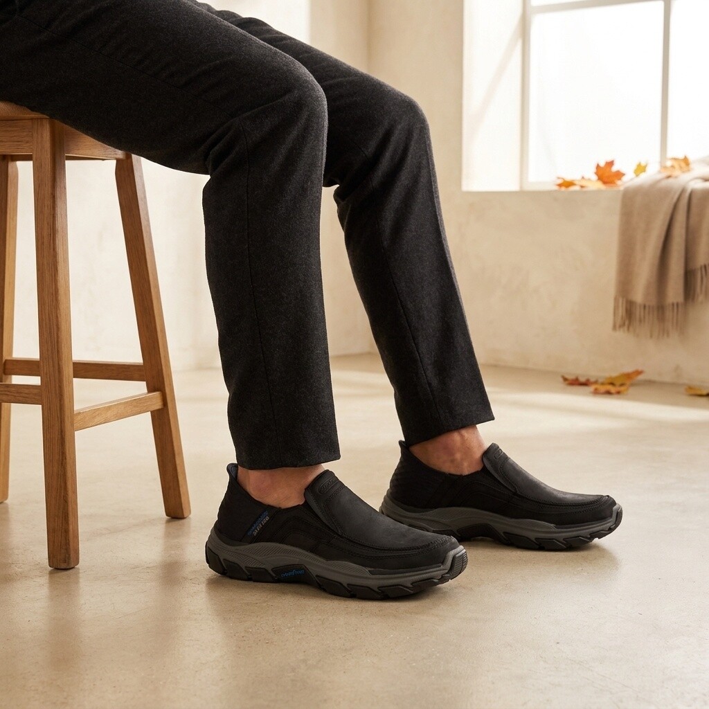 Skechers Skechers Respected Slip-ins Instappers zwart Leer