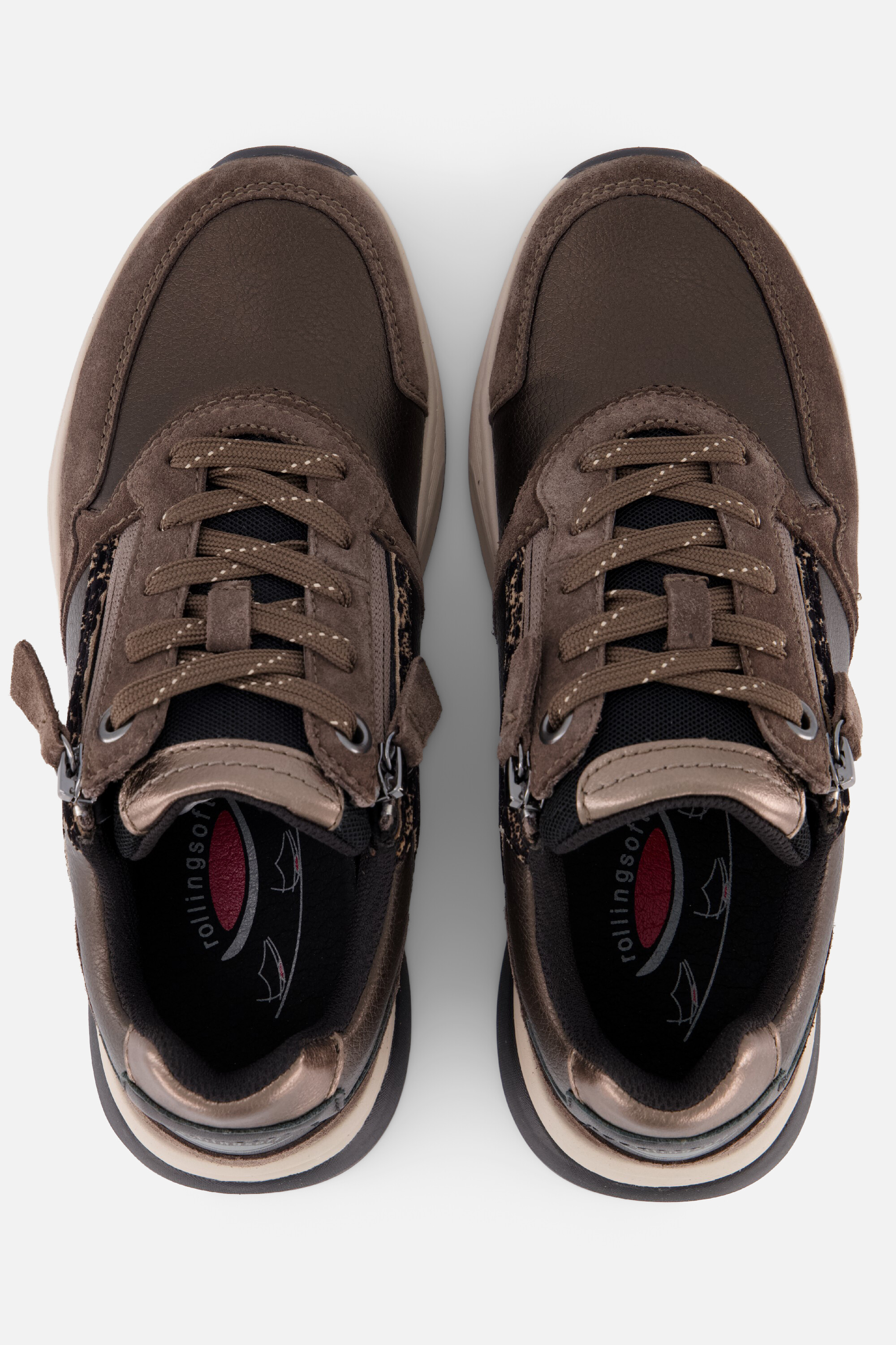 Gabor Rollingsoft Sneakers taupe Suède, foto 4