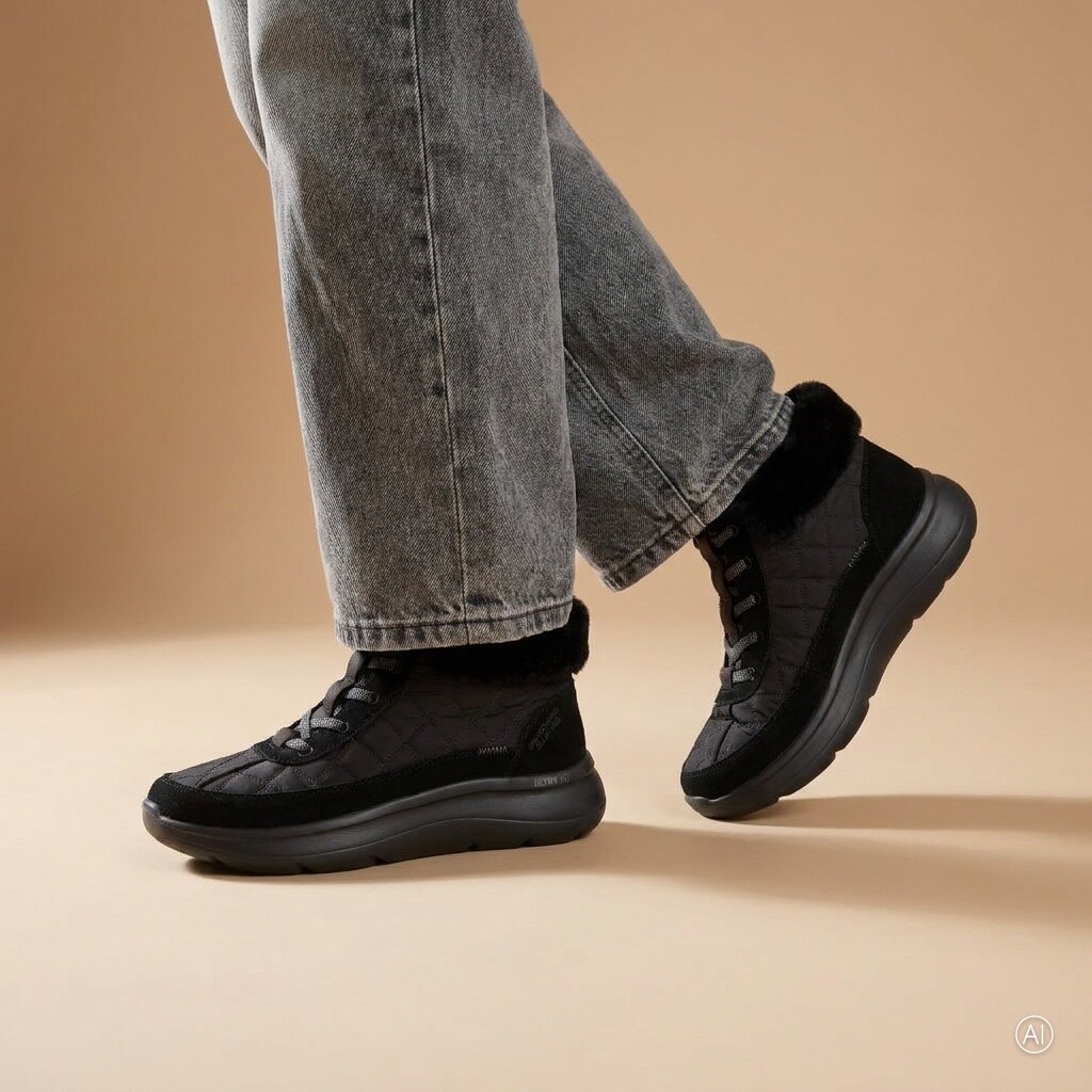 Skechers Skechers Slip-Ins Cozy Fit Veterboots zwart