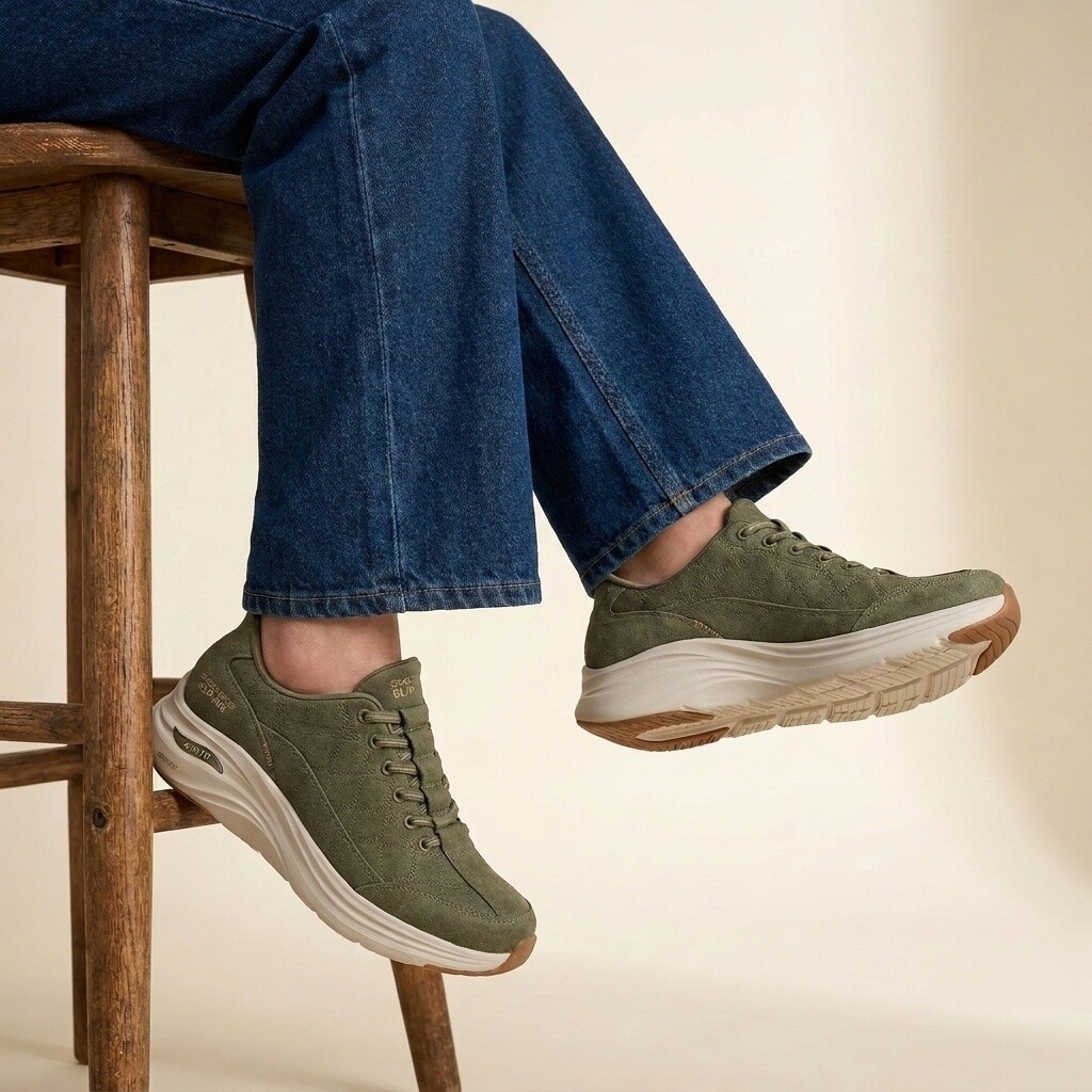 Skechers Skechers Slip-Ins Cozy Fit groen Textiel