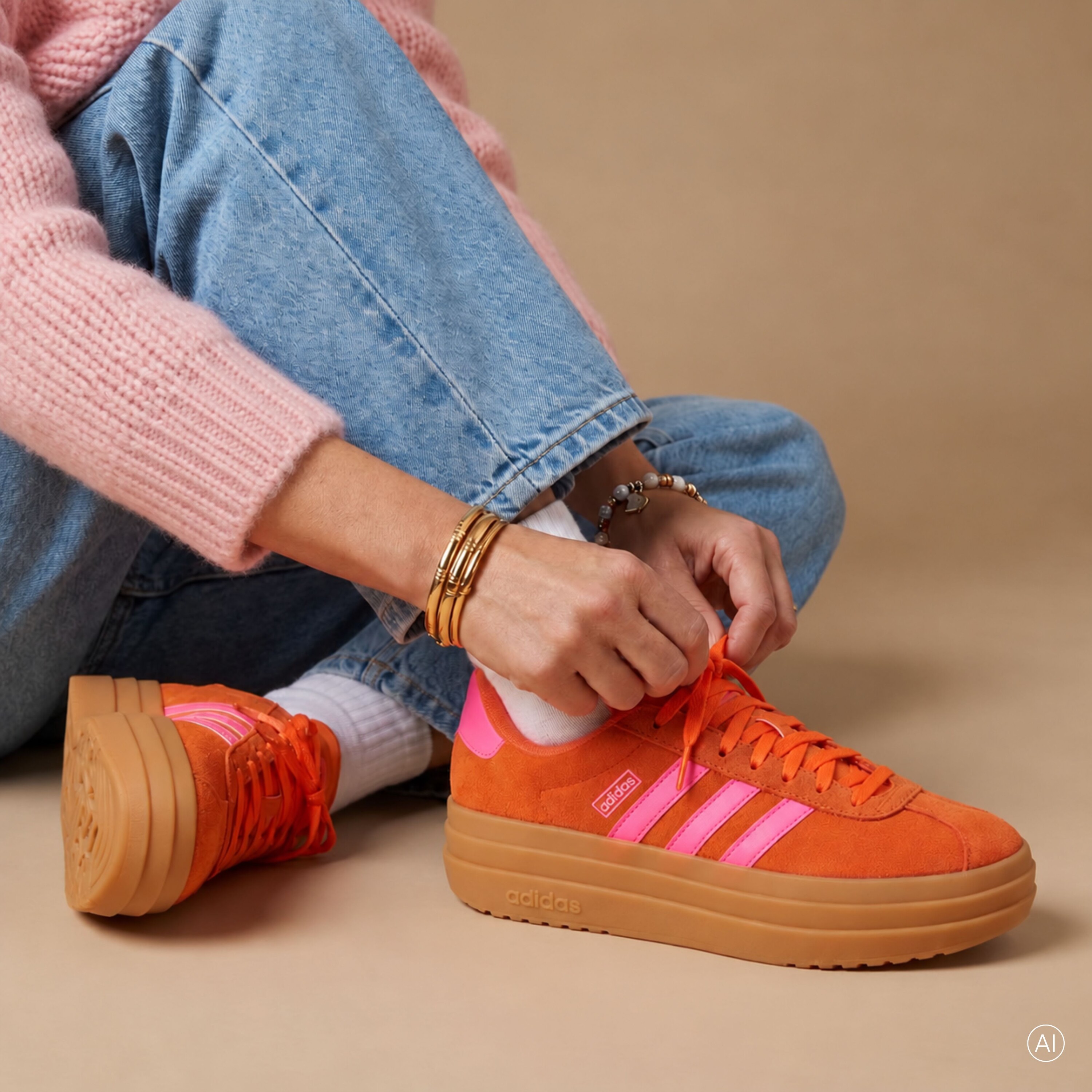 Adidas Adidas VL Court Bold Sneakers oranje Leer