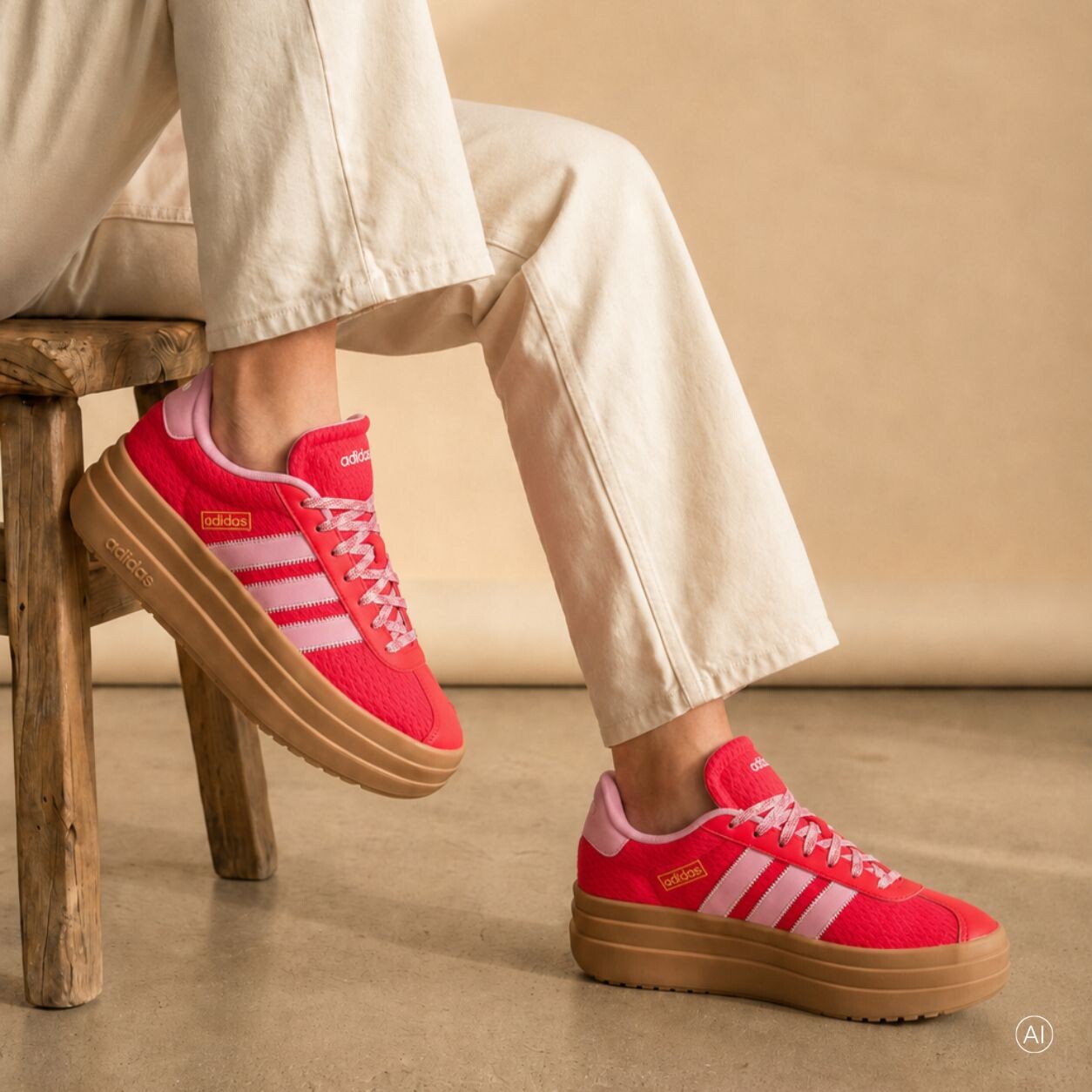 Adidas VL Court Bold Sneakers rood, foto 3