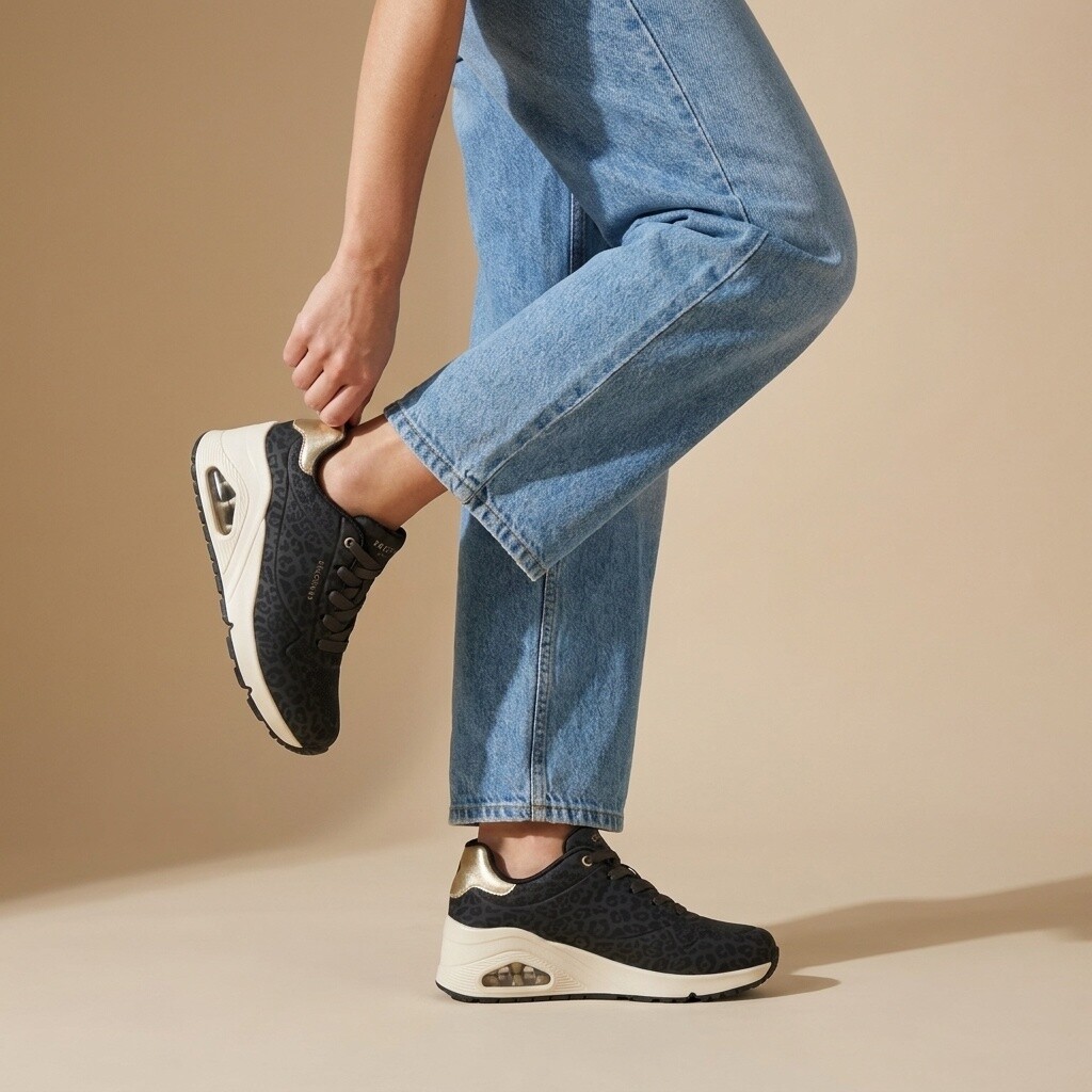 Skechers Skechers Uno Wedge Safari Daze Sneakers zwart