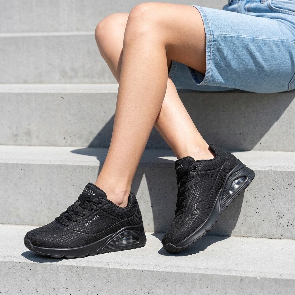 Skechers Skechers Uno Shiny Scale Sneakers zwart