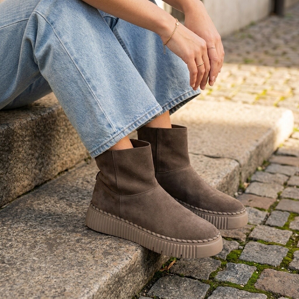 Gabor Gabor Enkellaarsjes taupe Suede