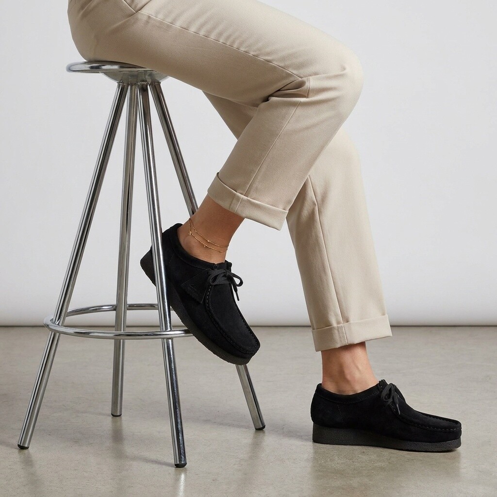 Clarks Clarks Wallabee Evo Veterschoenen zwart Suede