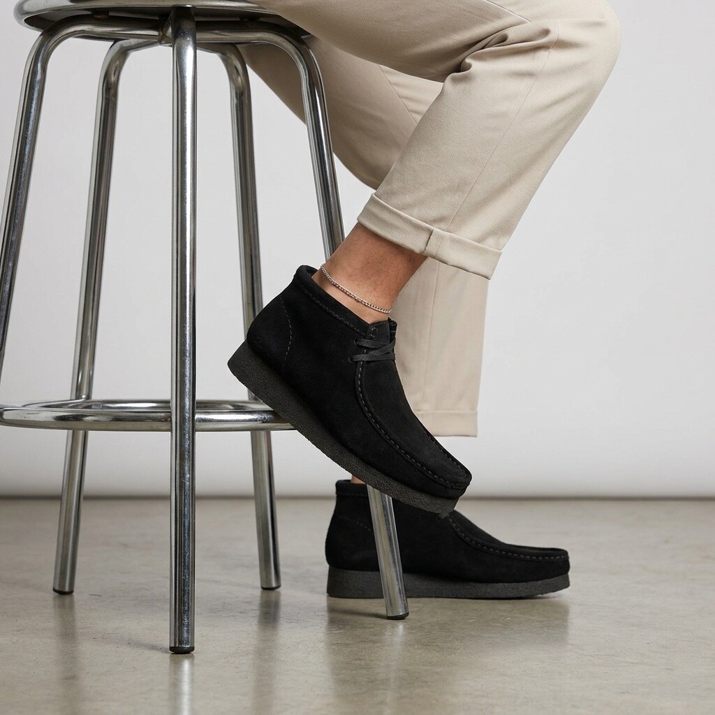 Clarks Clarks Wallabee Evo Veterboots zwart Suede