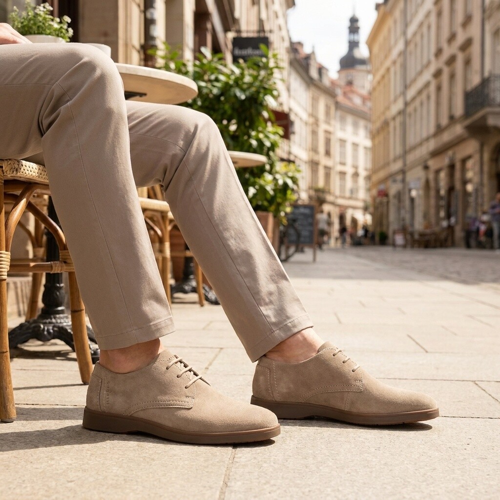 Bugatti Bugatti Lewis Veterschoenen beige Suede