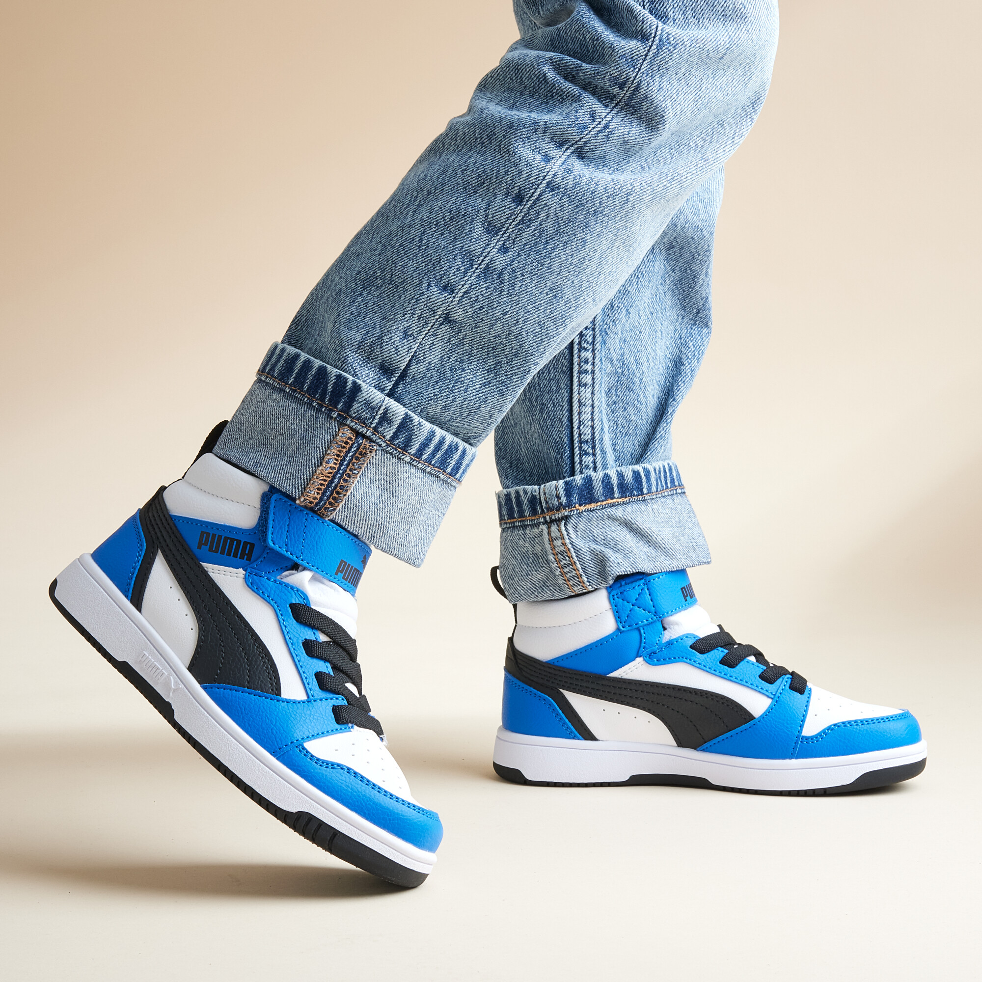 Puma Puma Rebound v6 Mid Sneakers blauw Synthetisch