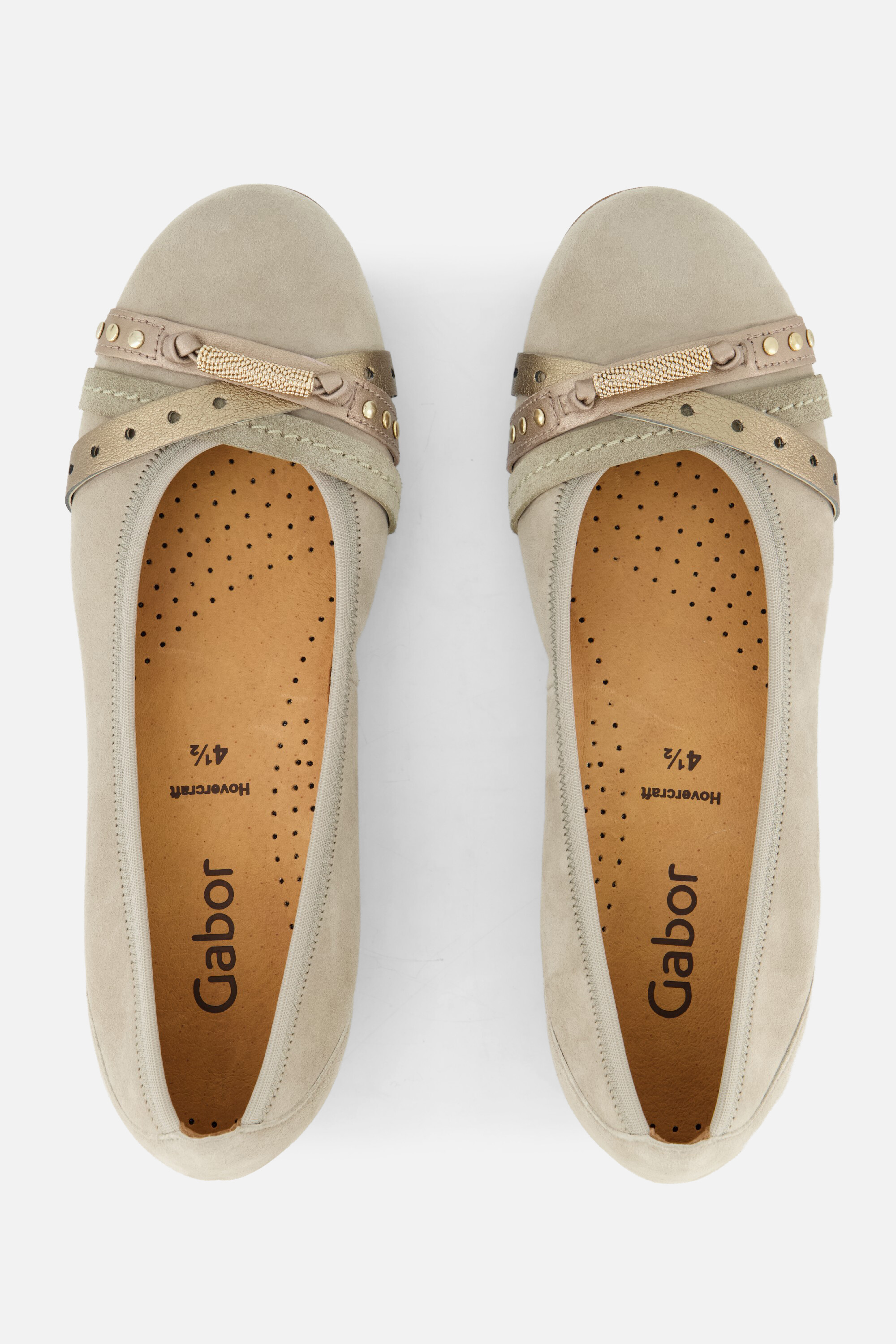 Gabor Ballerina's beige Leer, foto 4