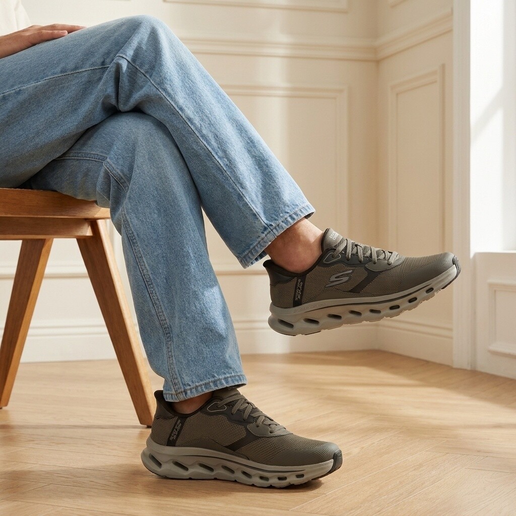 Skechers Skechers Go Walk Slip-ins Glide-Step taupe Textiel