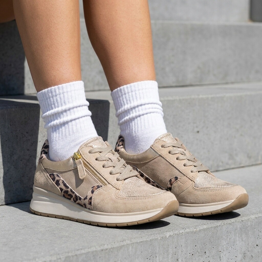 Gabor Gabor Sneakers K-leest taupe Leer