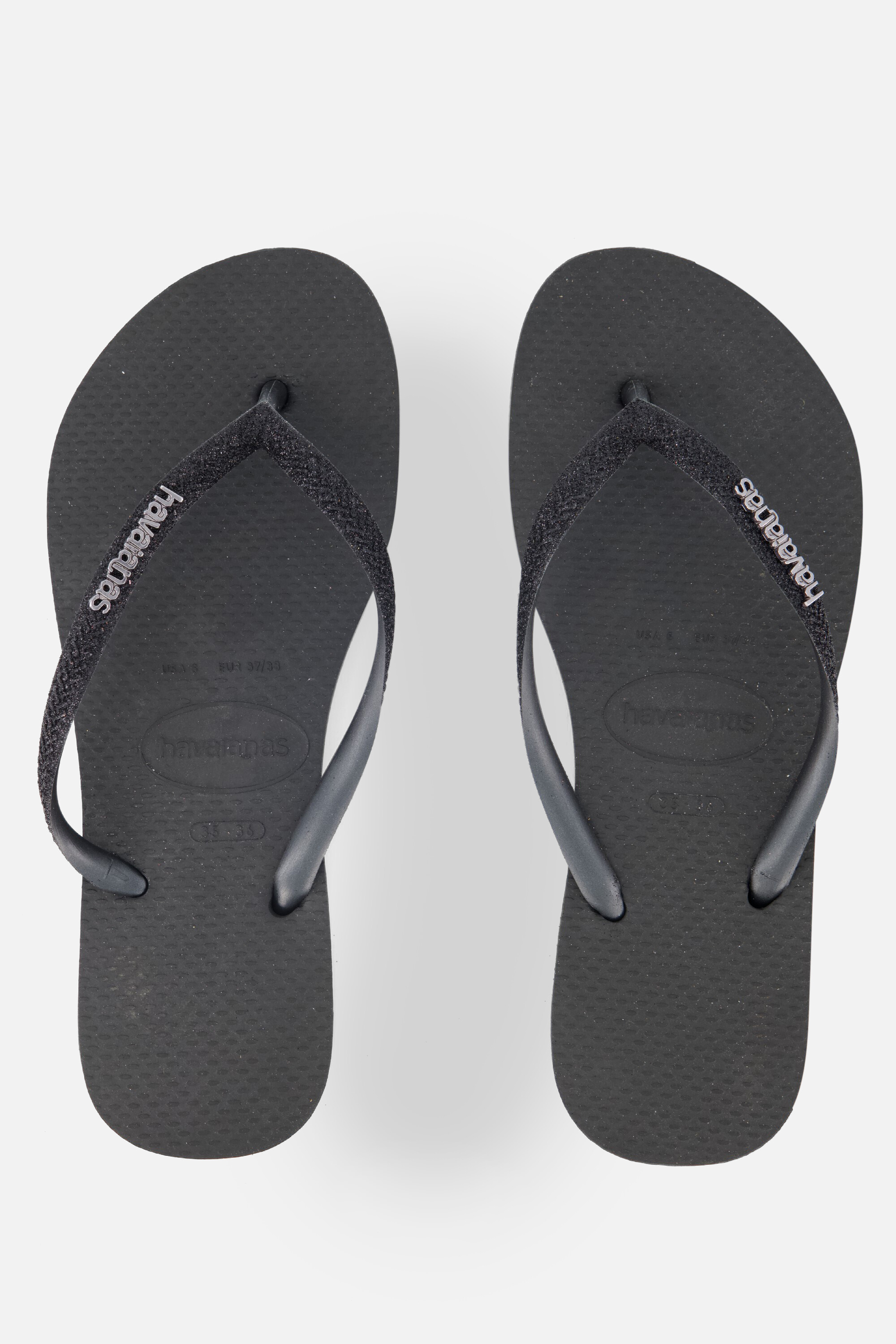 Havaianas Slim Glitter II Slippers zwart Rubber, foto 3