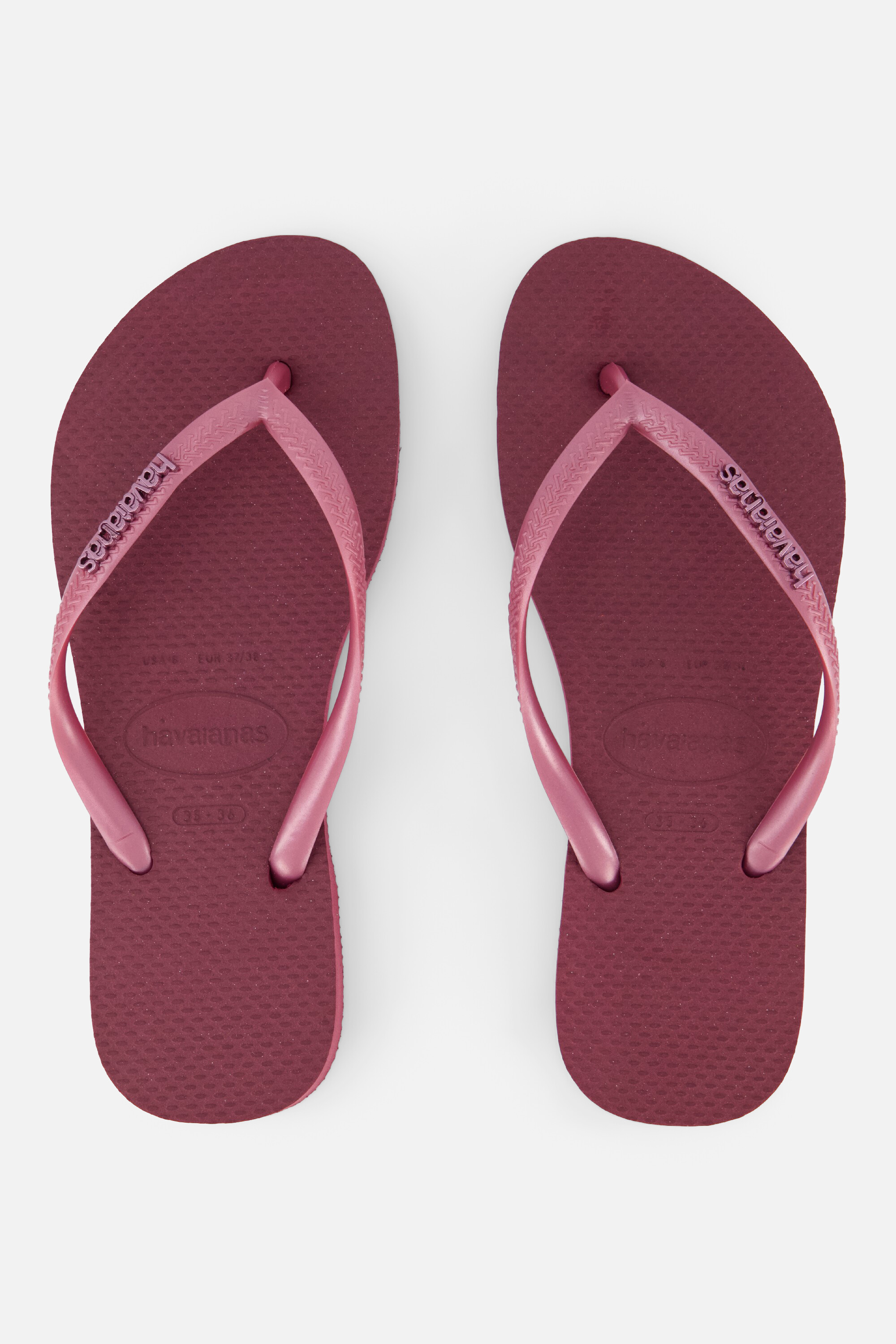 Havaianas Slim Logo Slippers rood Rubber, foto 3